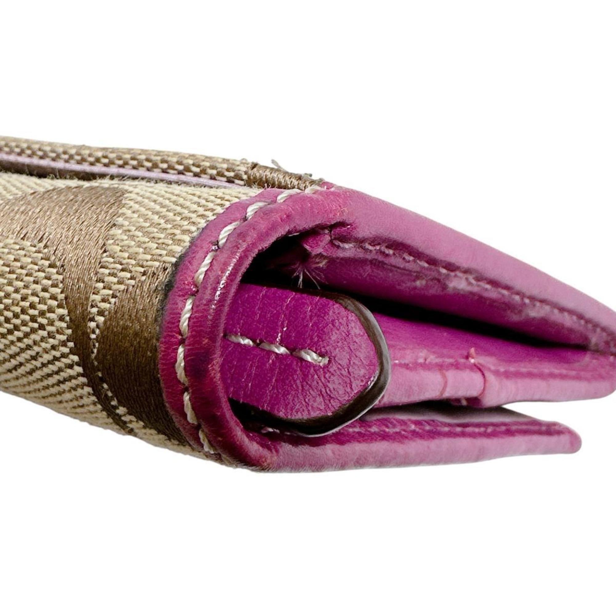 Coach Brown Purple Signature Line Long Wallet (Bi-Fold) (Pre-Owned)