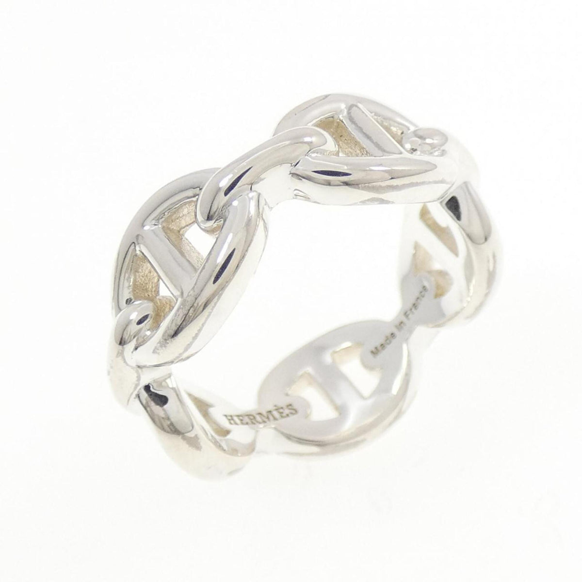 Hermes Silver 925 Band Ring (Pre-Owned)