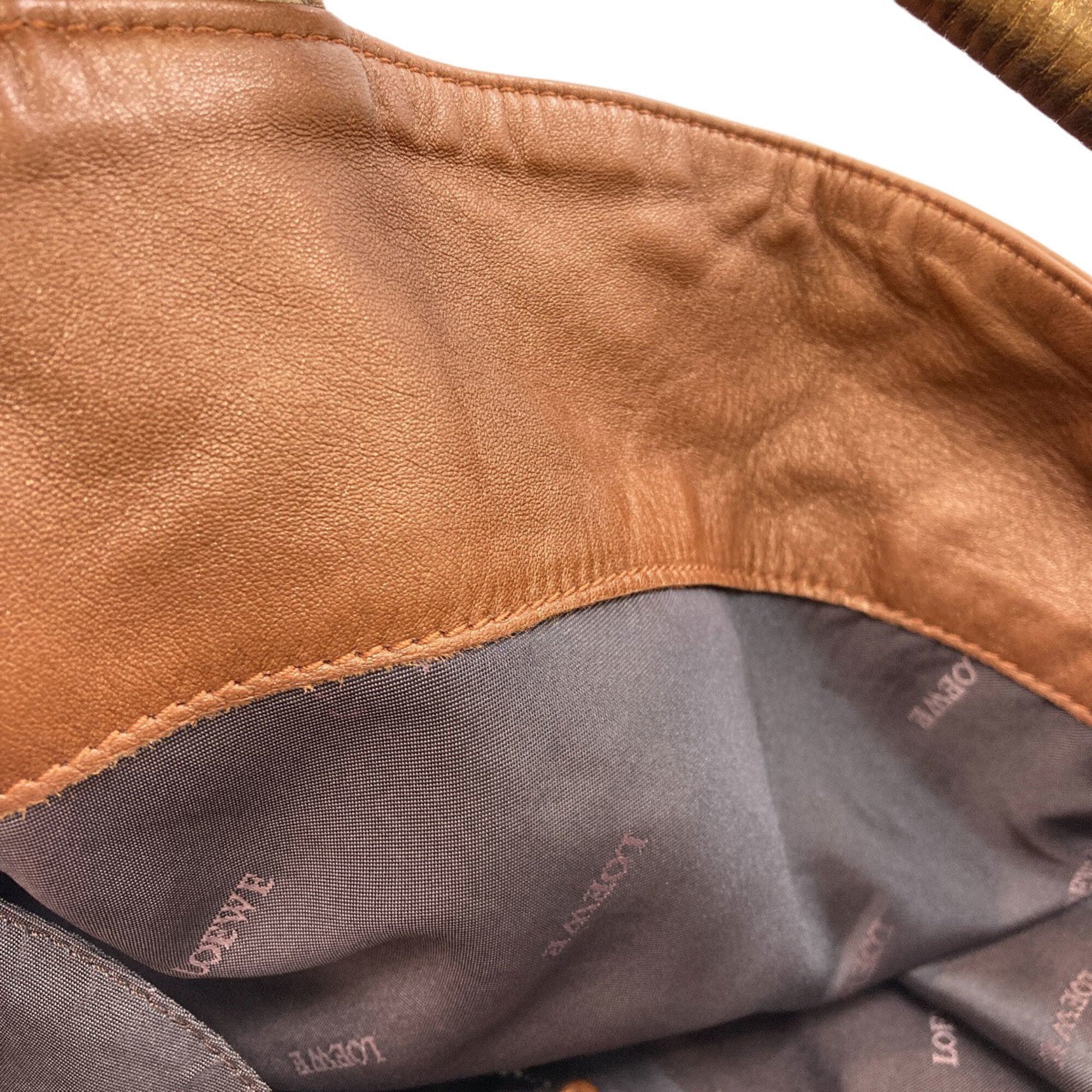 Loewe Nappa Aire Gold Leather Handbag (Pre-Owned)