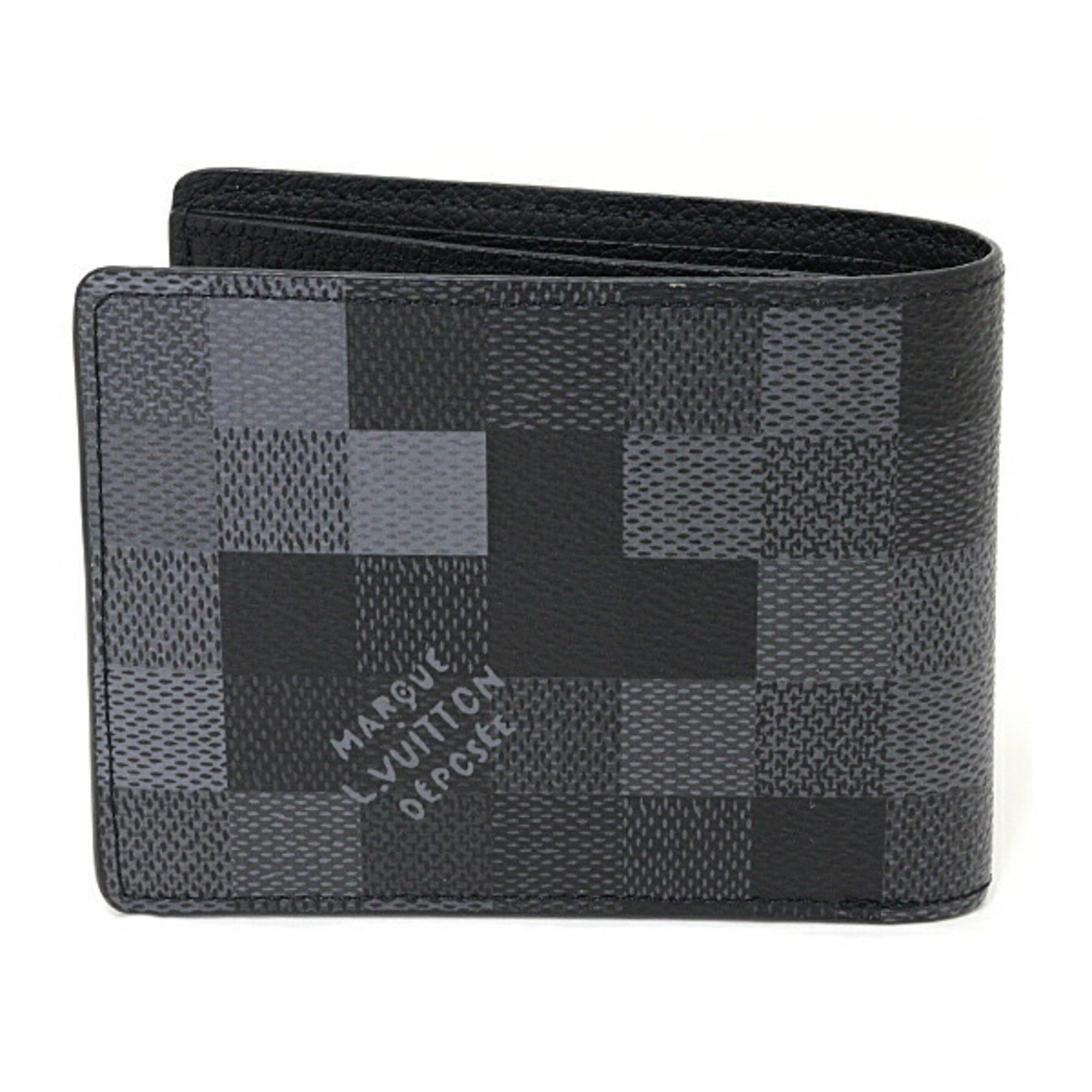 Louis Vuitton Black Canvas Leather Bill Wallet (Bi-Fold) (Pre-Owned)