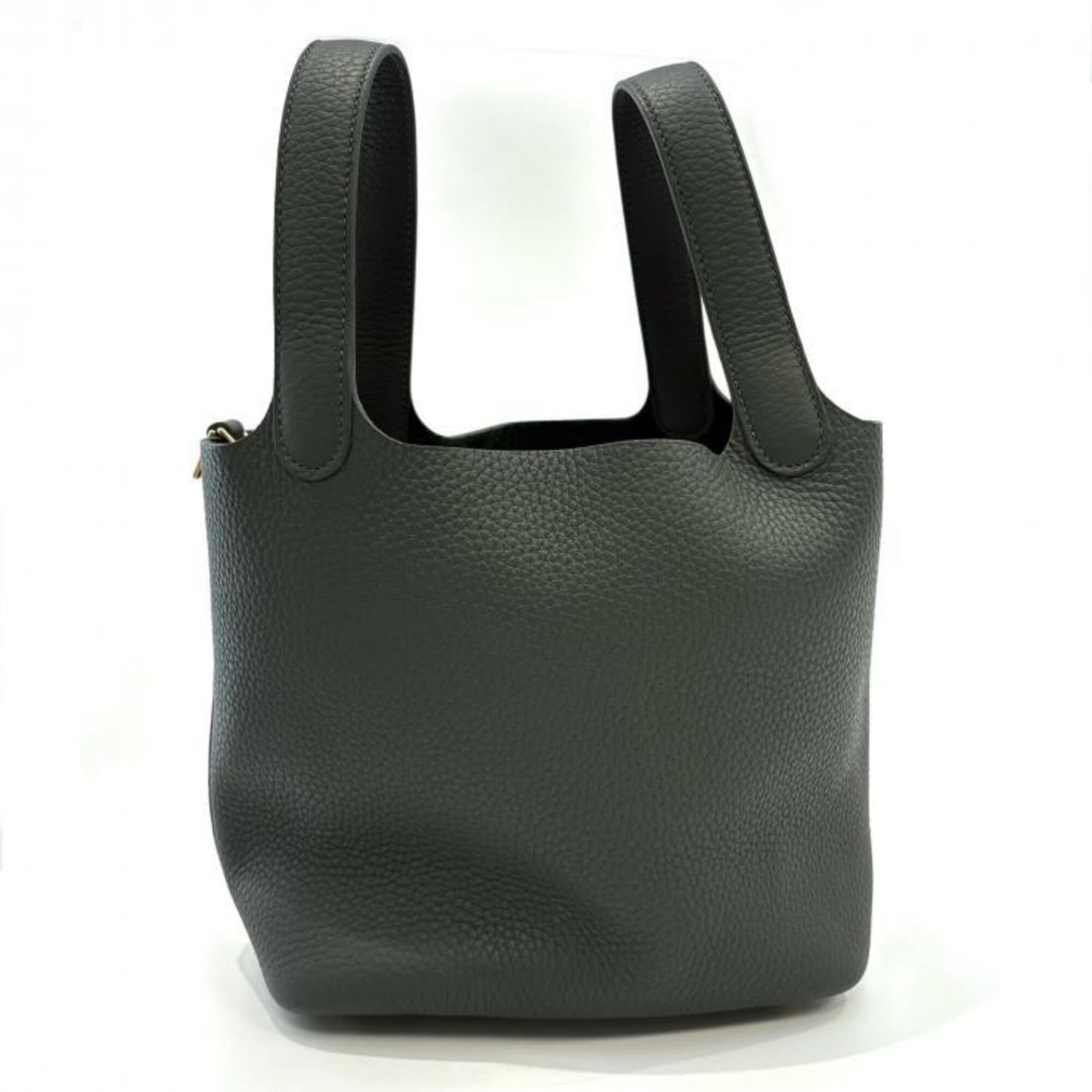 Hermes Green Taurillon Clemence Leather Handbag (Pre-Owned)