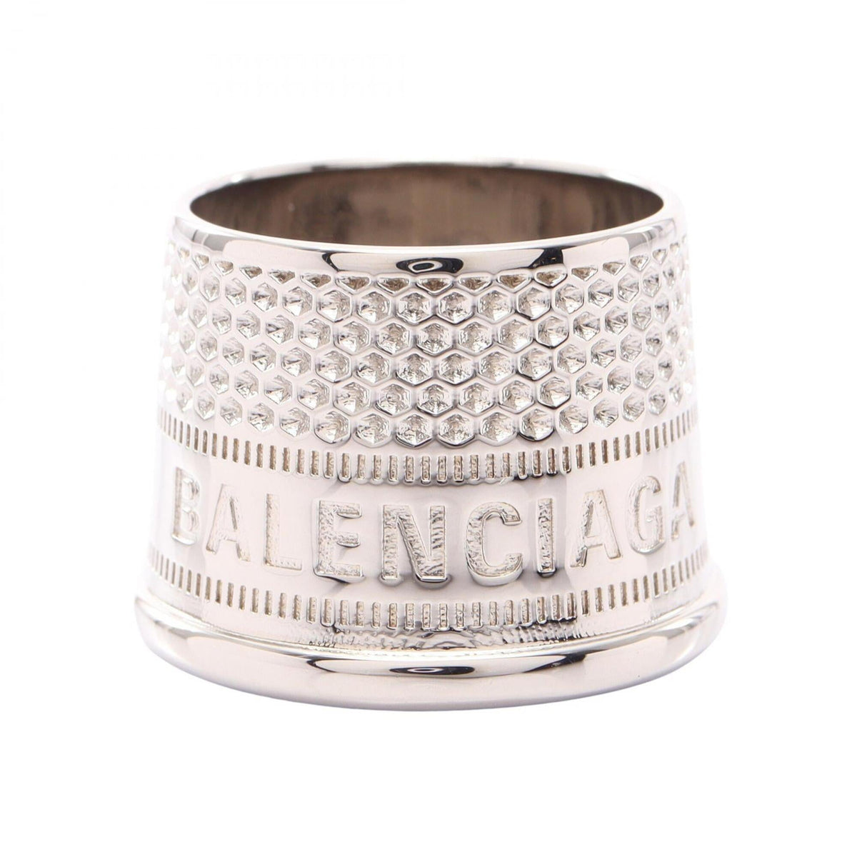 Balenciaga Silver Metal Band Ring (Pre-Owned)