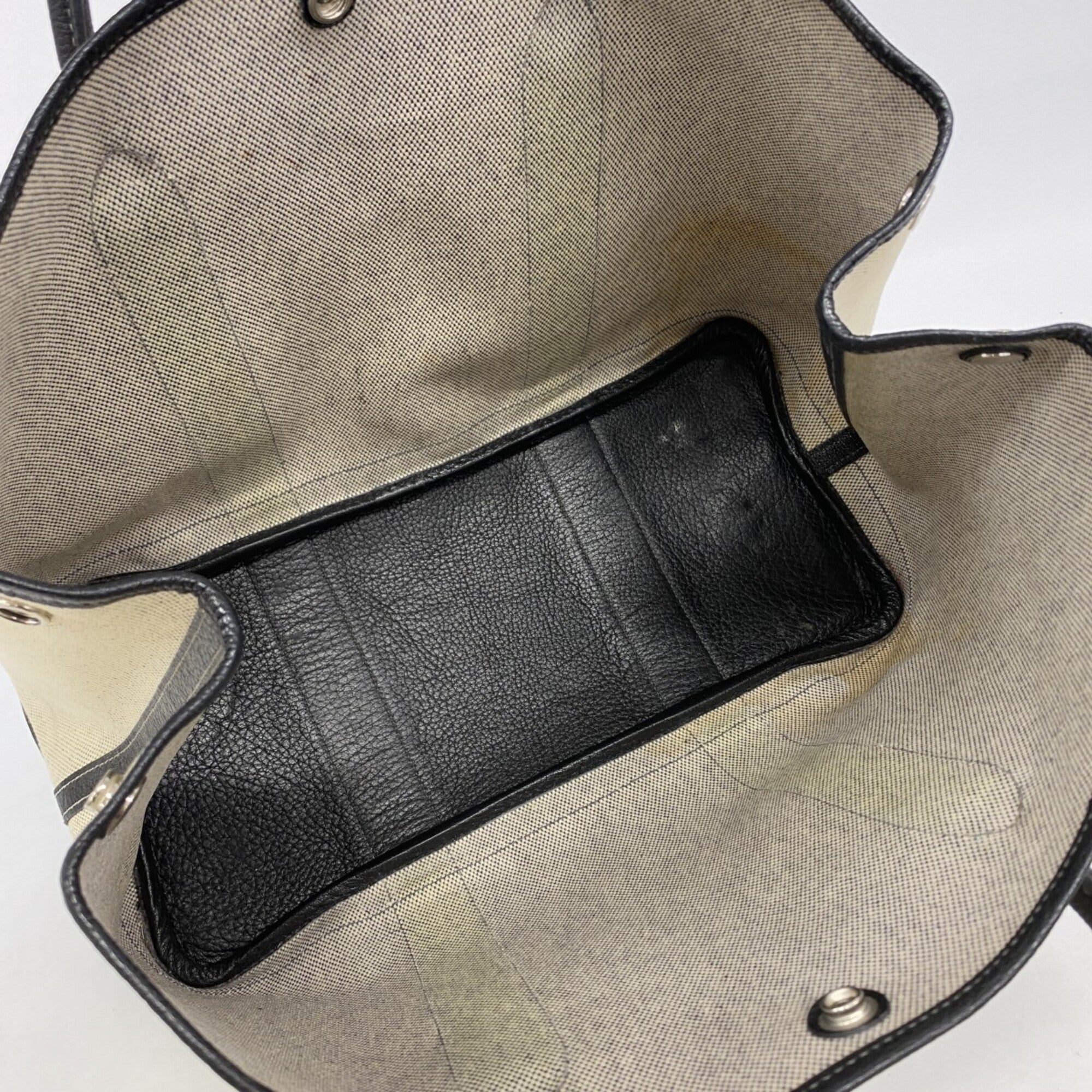 Hermes Beige Black Toile H Tote Bag (Pre-Owned)