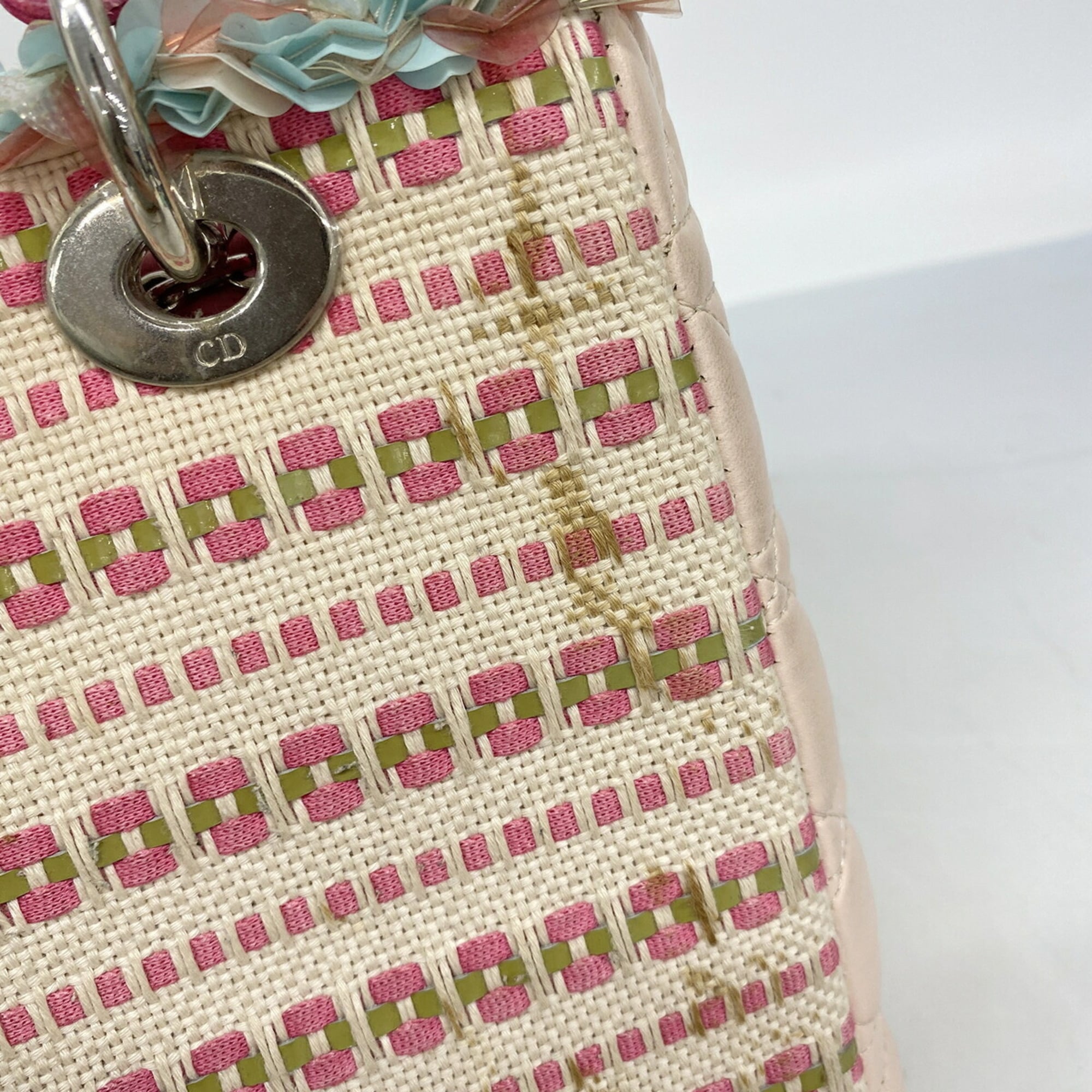 Christian Dior Multi-Color Canvas Leather Handbag (Pre-Owned)