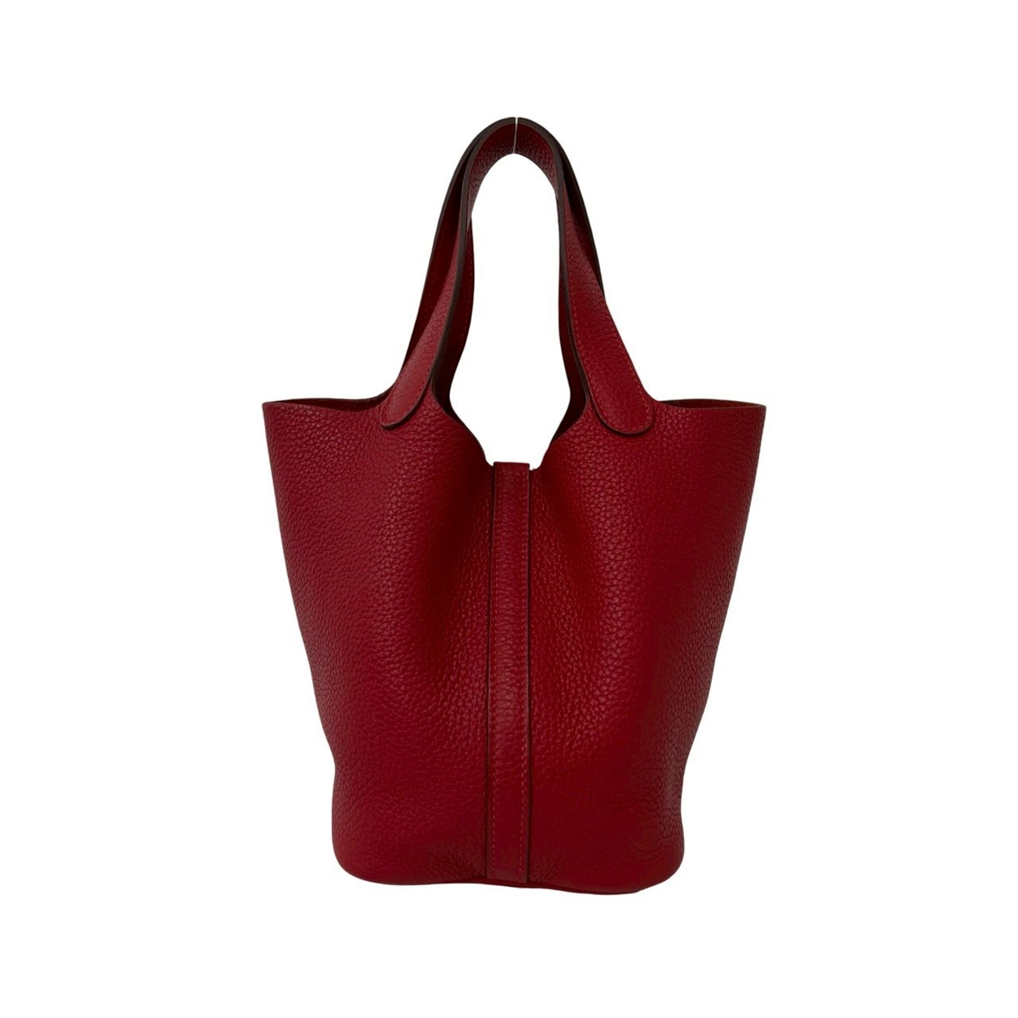 Hermes Red Color Taurillon Clemence Leather Handbag (Pre-Owned)