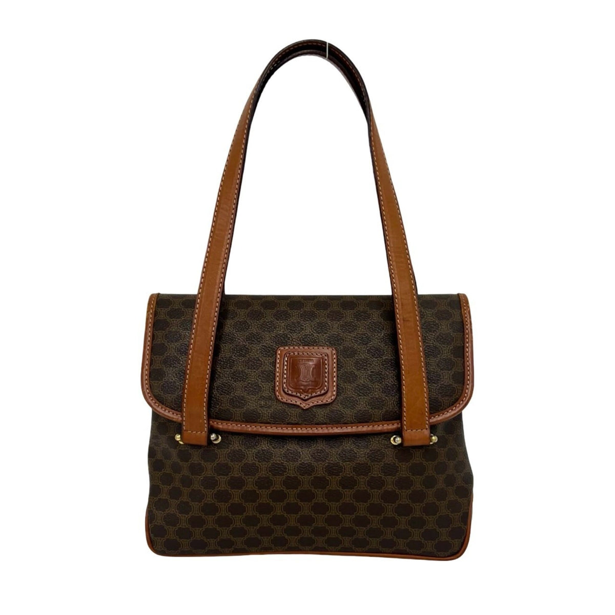 Celine Enamel Brown Pvc Leather Handbag Shoulder Bag Tote Bag (Pre-Owned)