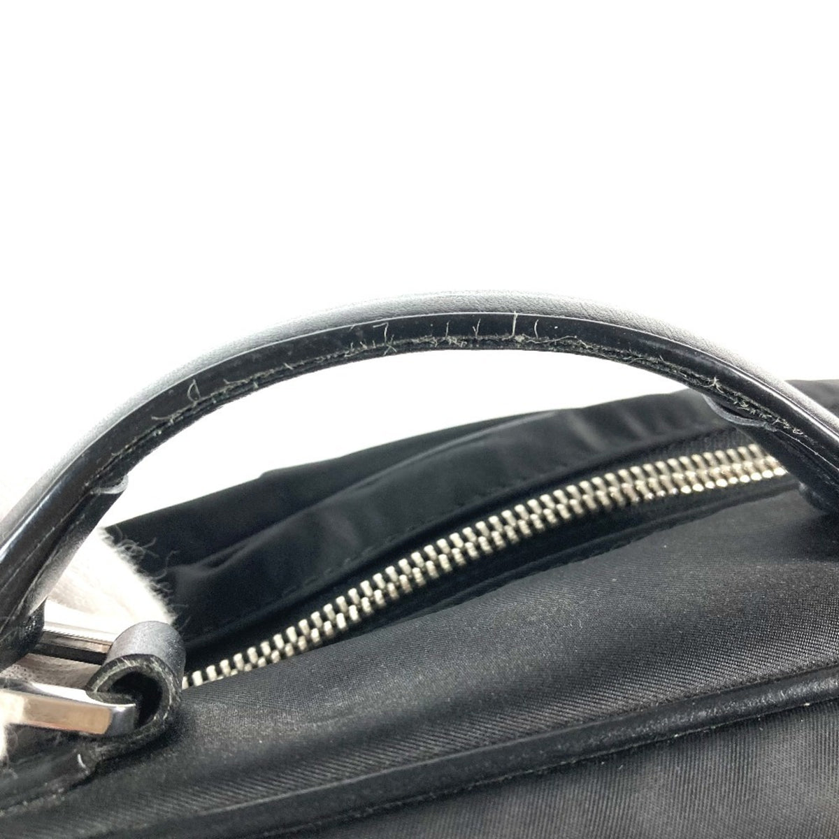 Versace Black Nylon Leather Backpack Handbag (Pre-Owned)