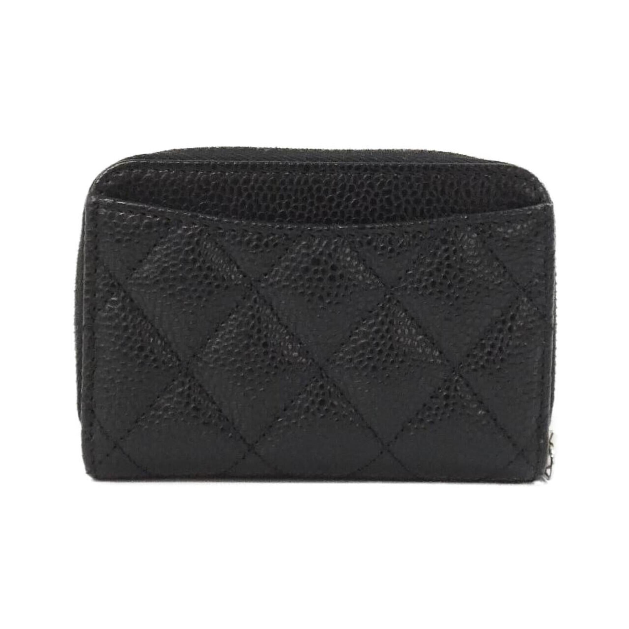 Chanel Black Grained Calfskin Coin Purse/Coin Case (Pre-Owned)