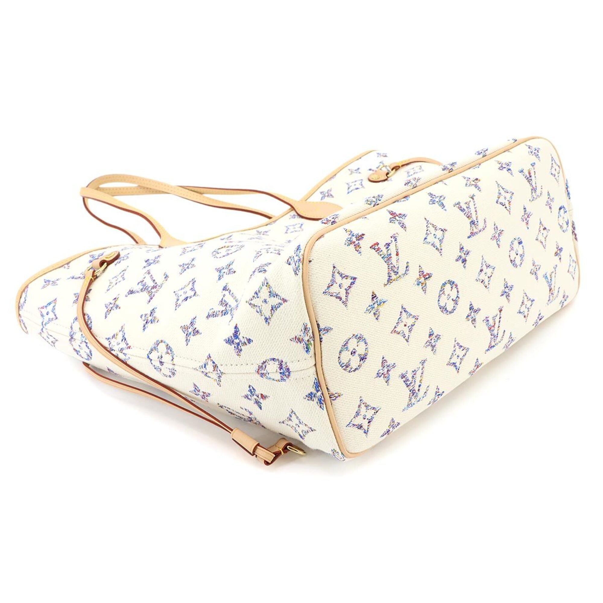Louis Vuitton Multi-Color White Jacquard Handbag Tote Bag (Pre-Owned)