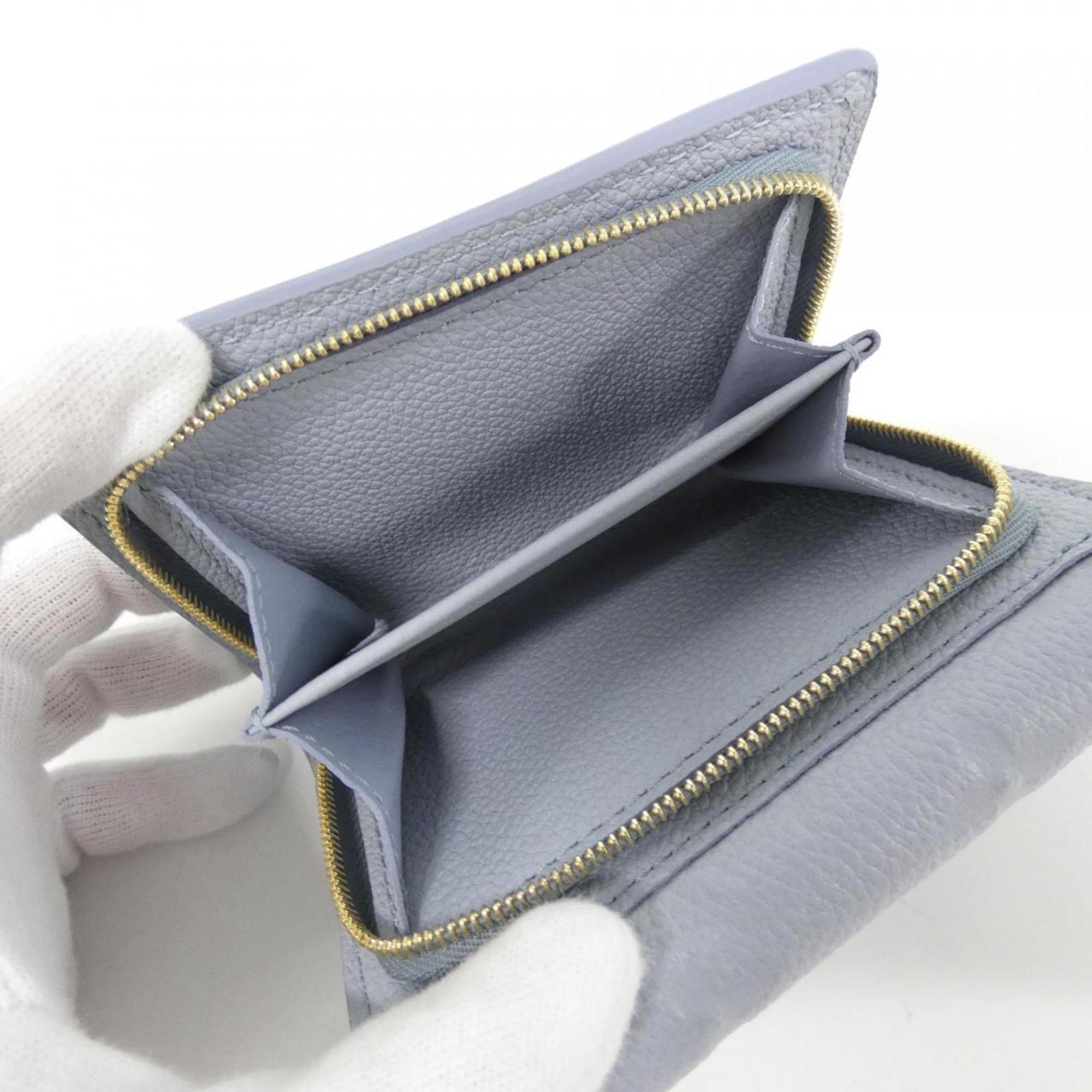 Louis Vuitton Blue Leather Wallet (Tri-Fold) (Pre-Owned)