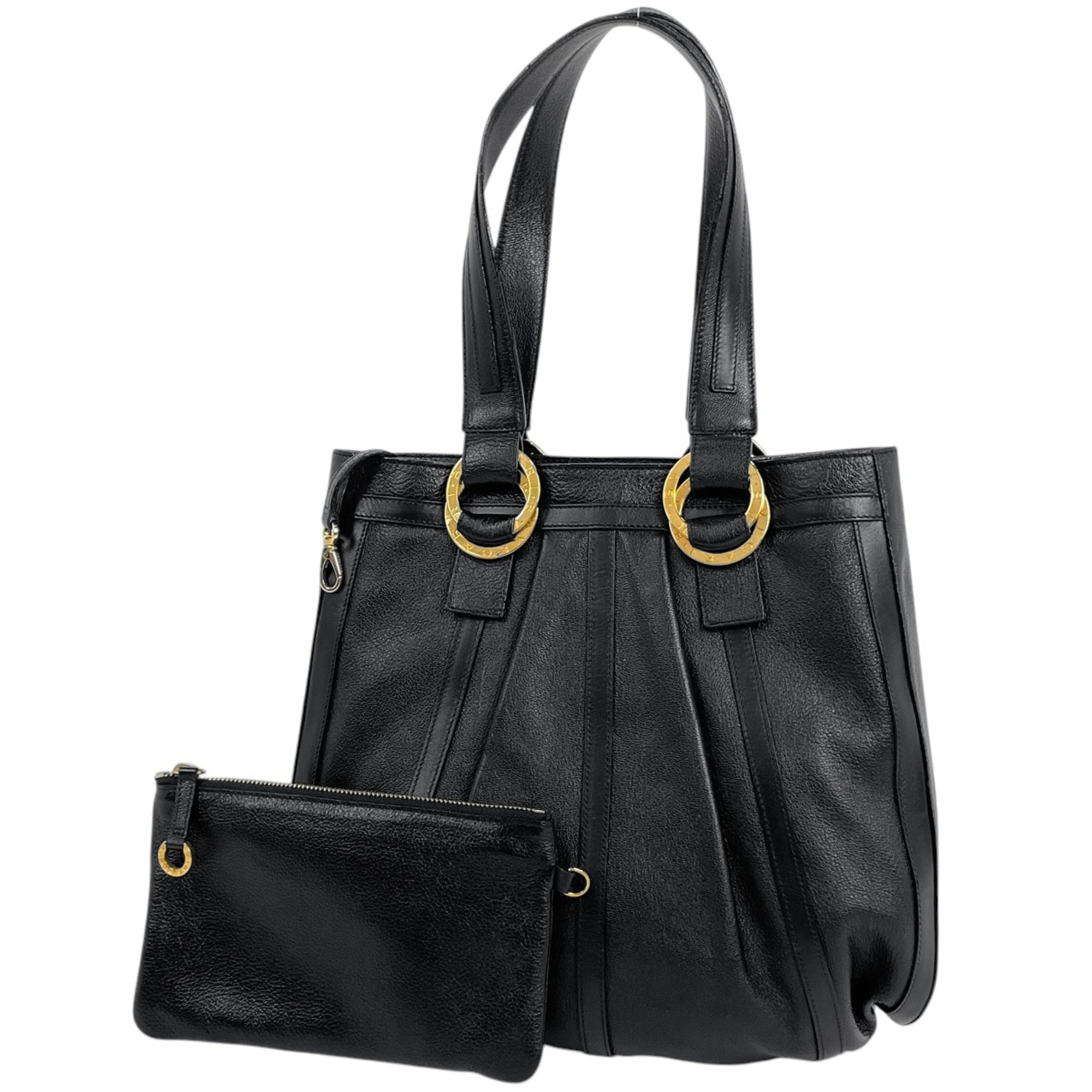 Bvlgari Black Leather Tote Bag (Pre-Owned)