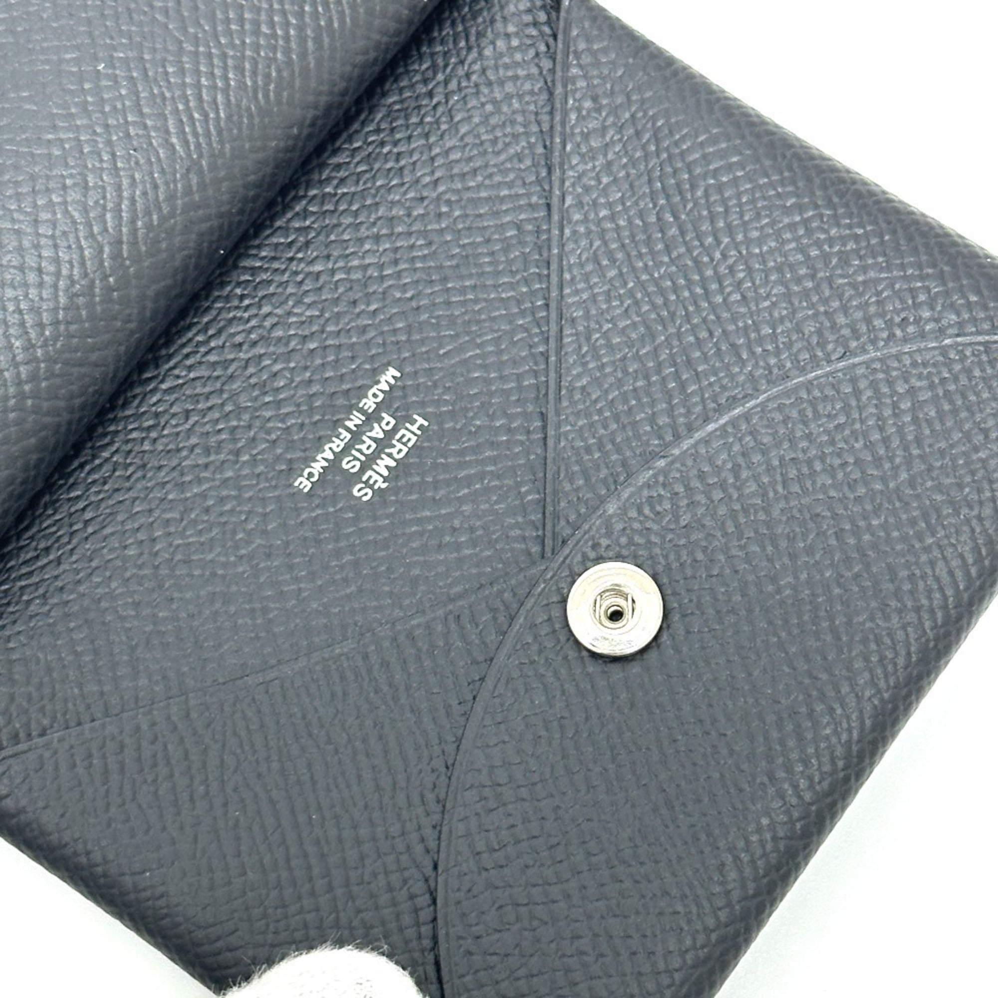 Hermes Black Epsom Leather Coin Purse/Coin Case (Pre-Owned)