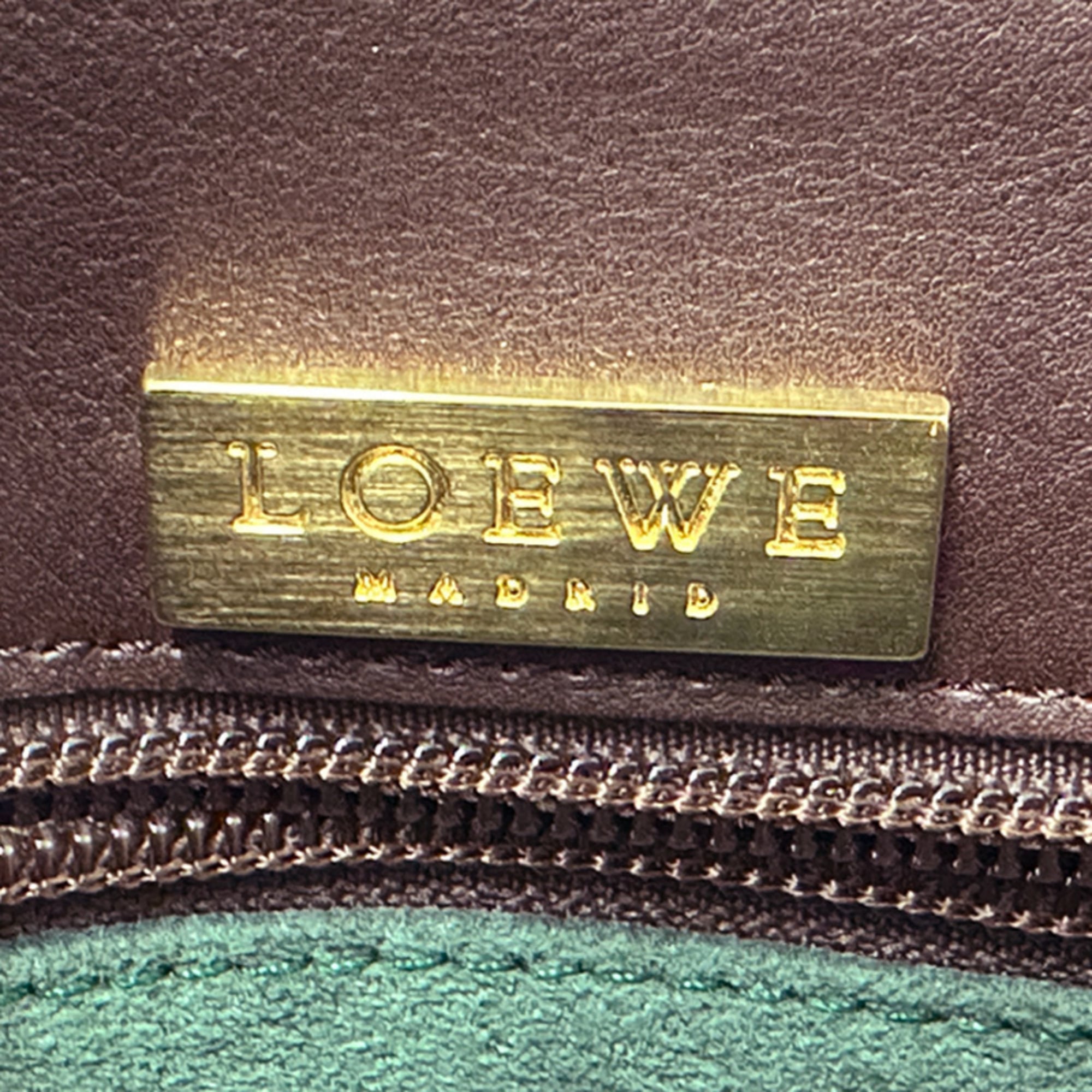 Loewe Dark Brown Leather Handbag Shoulder Bag (Pre-Owned)