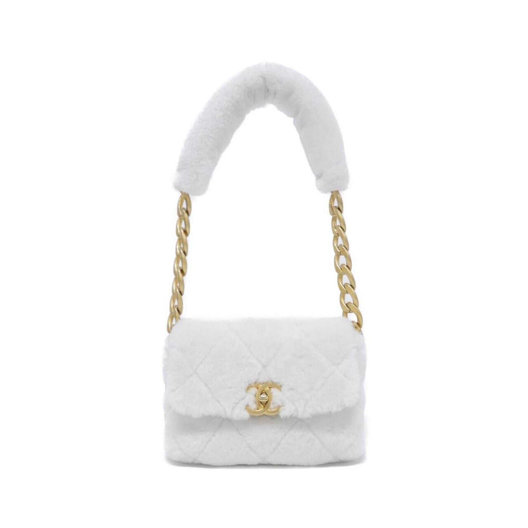 Chanel White Leather Shoulder Bag (Pre-Owned)