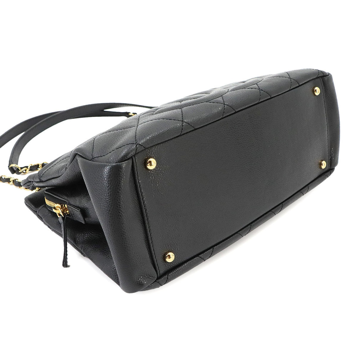 Chanel Matelasse Black Grained Calfskin Handbag Tote Bag (Pre-Owned)