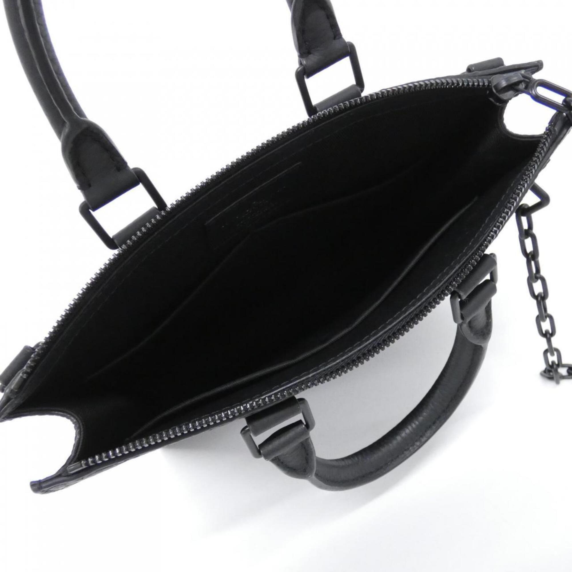 Louis Vuitton Black Leather Handbag (Pre-Owned)
