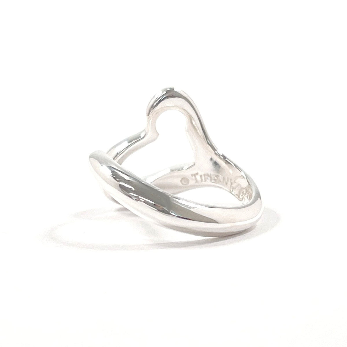 Tiffany Open Heart Silver Silver 925 Band Ring (Pre-Owned)