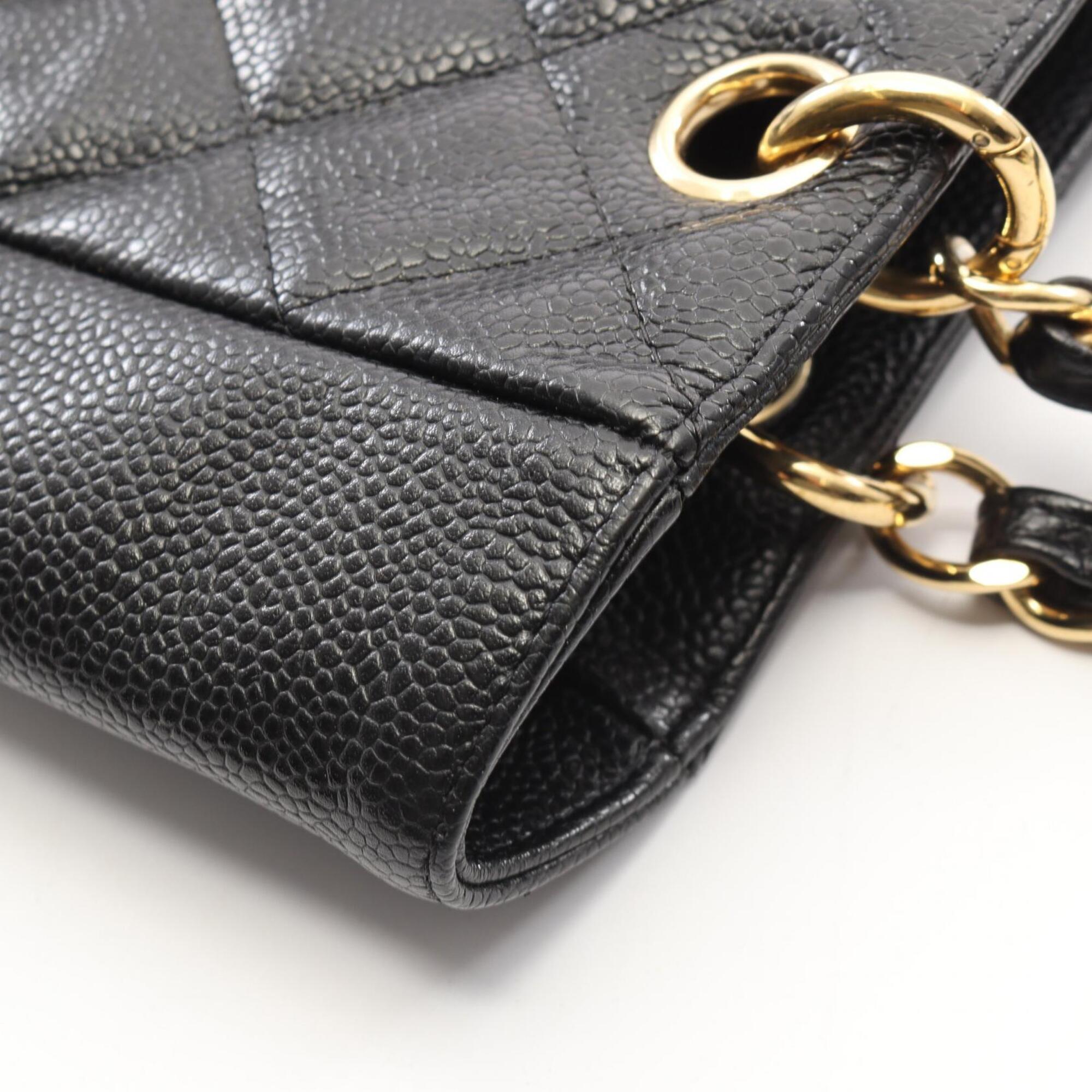 Chanel Black Grained Calfskin Handbag Tote Bag (Pre-Owned)