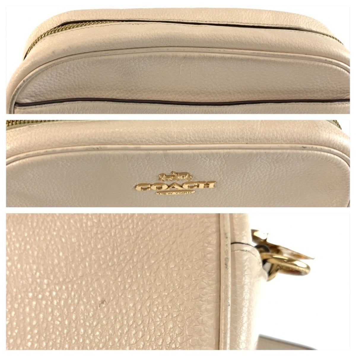 Coach Cream White Leather Shoulder Bag (Pre-Owned)