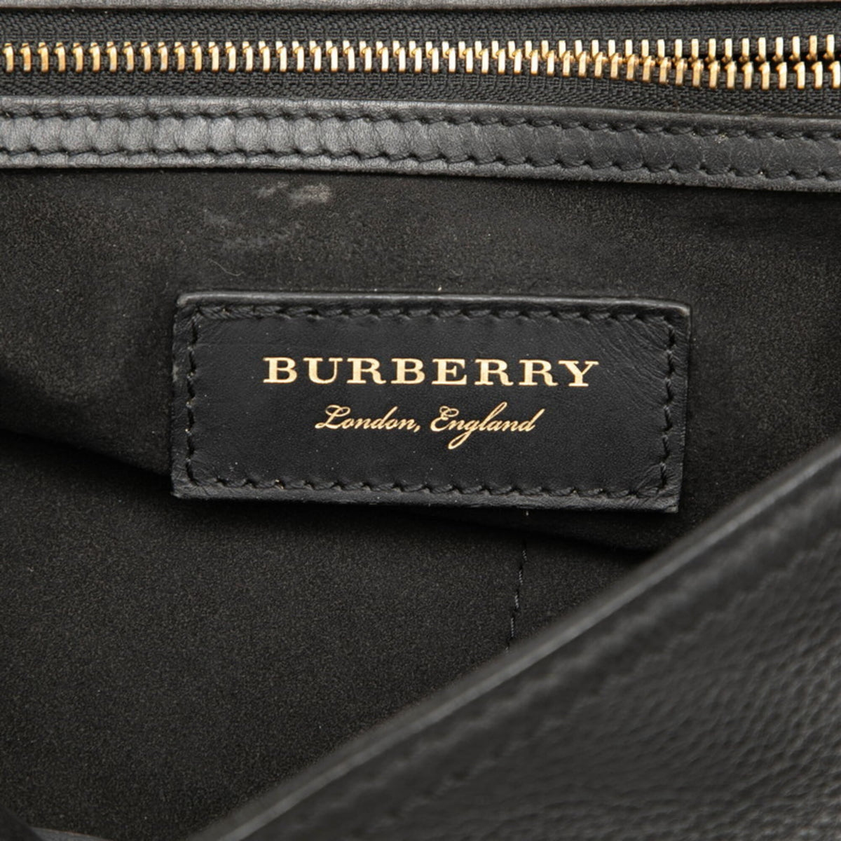 Burberry Black Leather Messenger Bag Shoulder Bag (Pre-Owned)