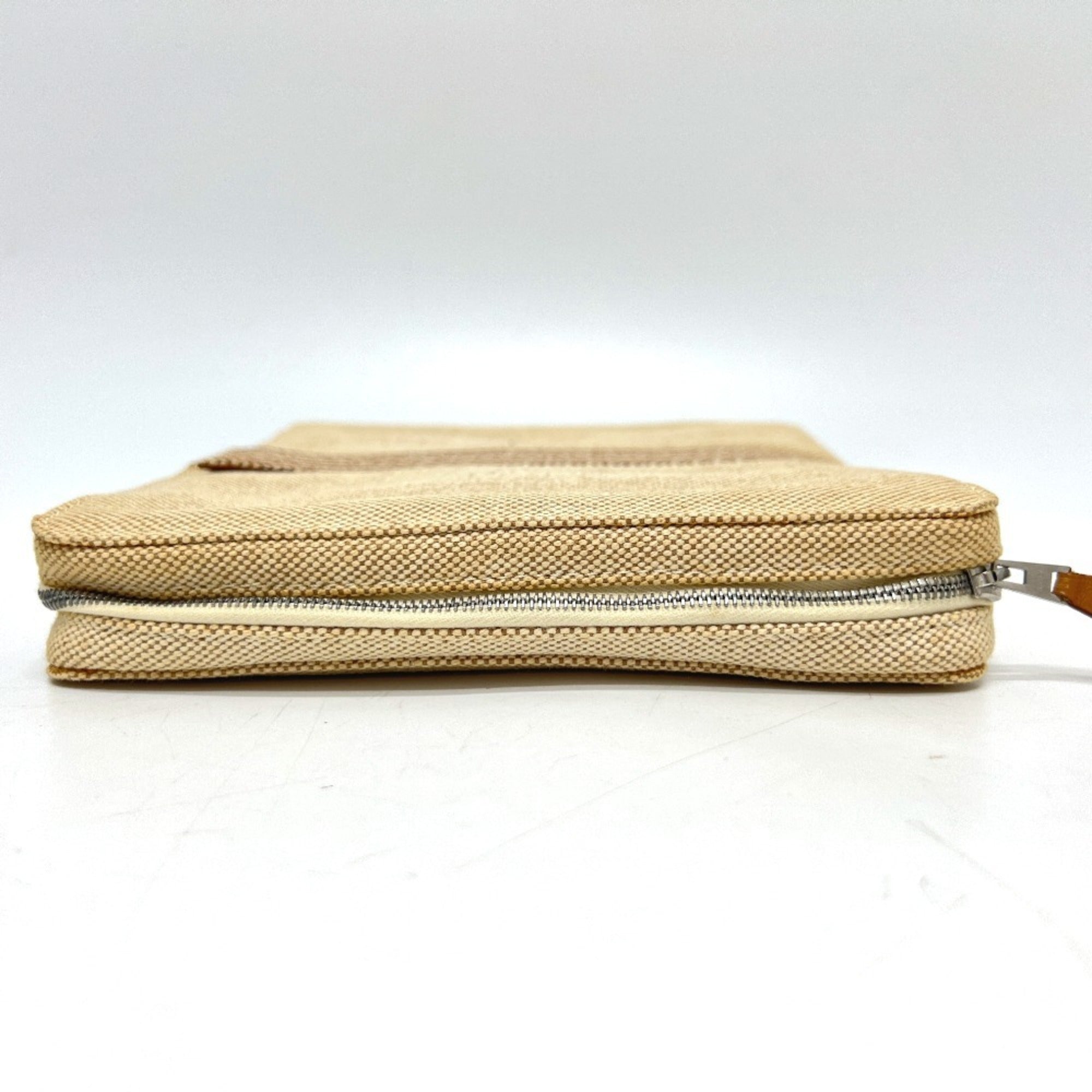 Hermes Beige Brown Yellow Toile H Pouch (Pre-Owned)
