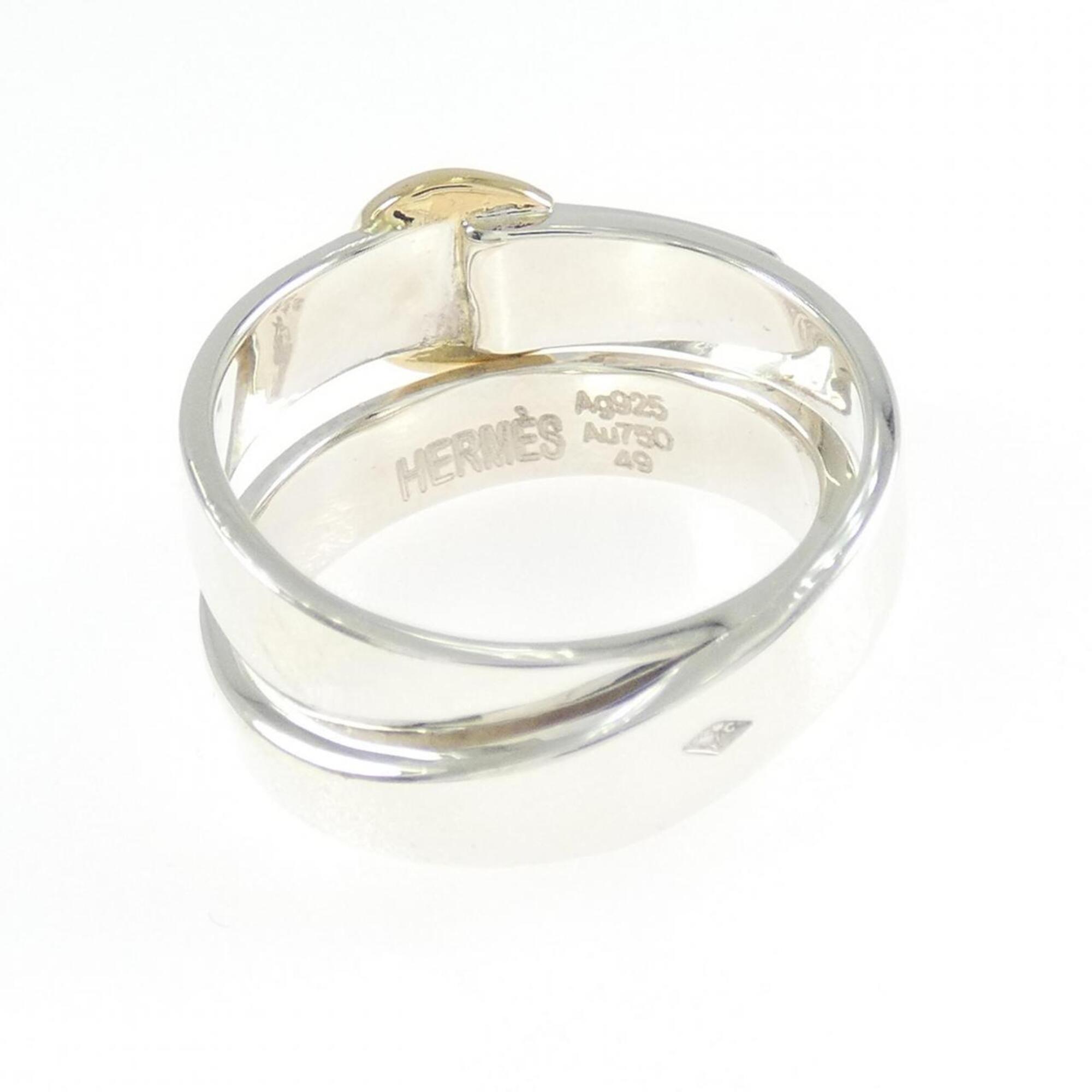 Hermes Yellow Gold (18K) Silver 925 Band Ring (Pre-Owned)