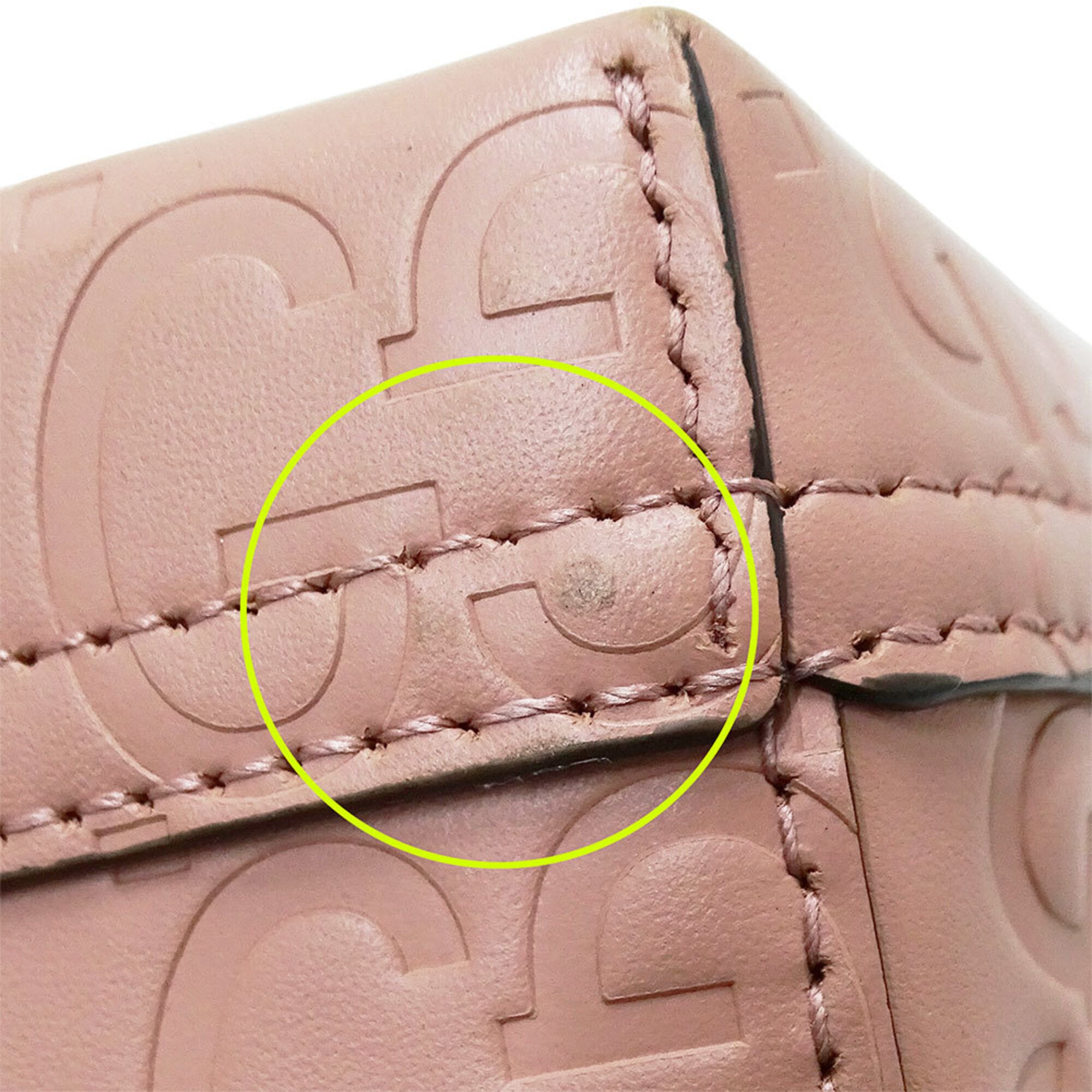 Gucci Pink Gg Leather Handbag Shoulder Bag (Pre-Owned)