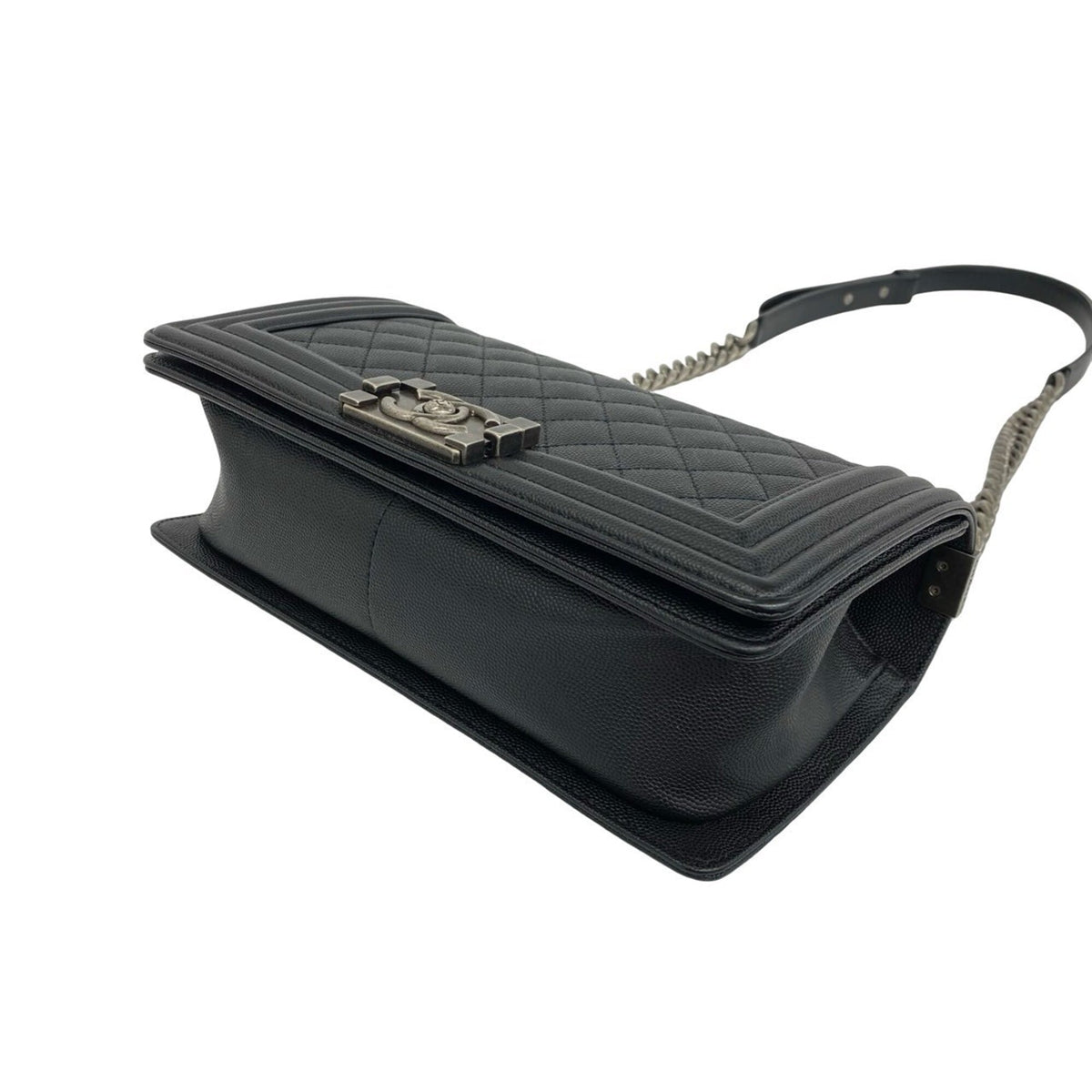Chanel Black Grained Calfskin Shoulder Bag (Pre-Owned)