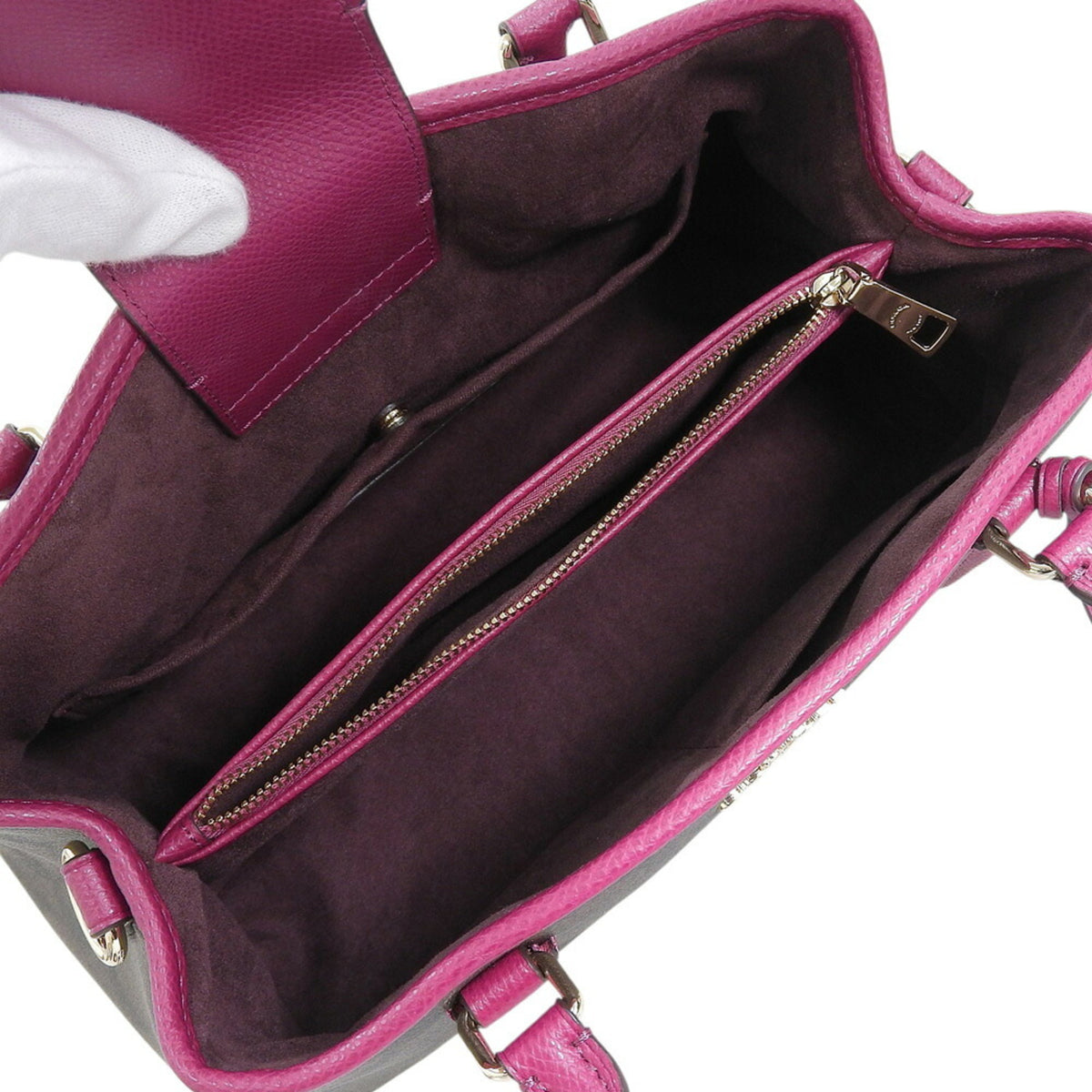 Coach Brown Purple Pvc Leather Handbag Shoulder Bag (Pre-Owned)