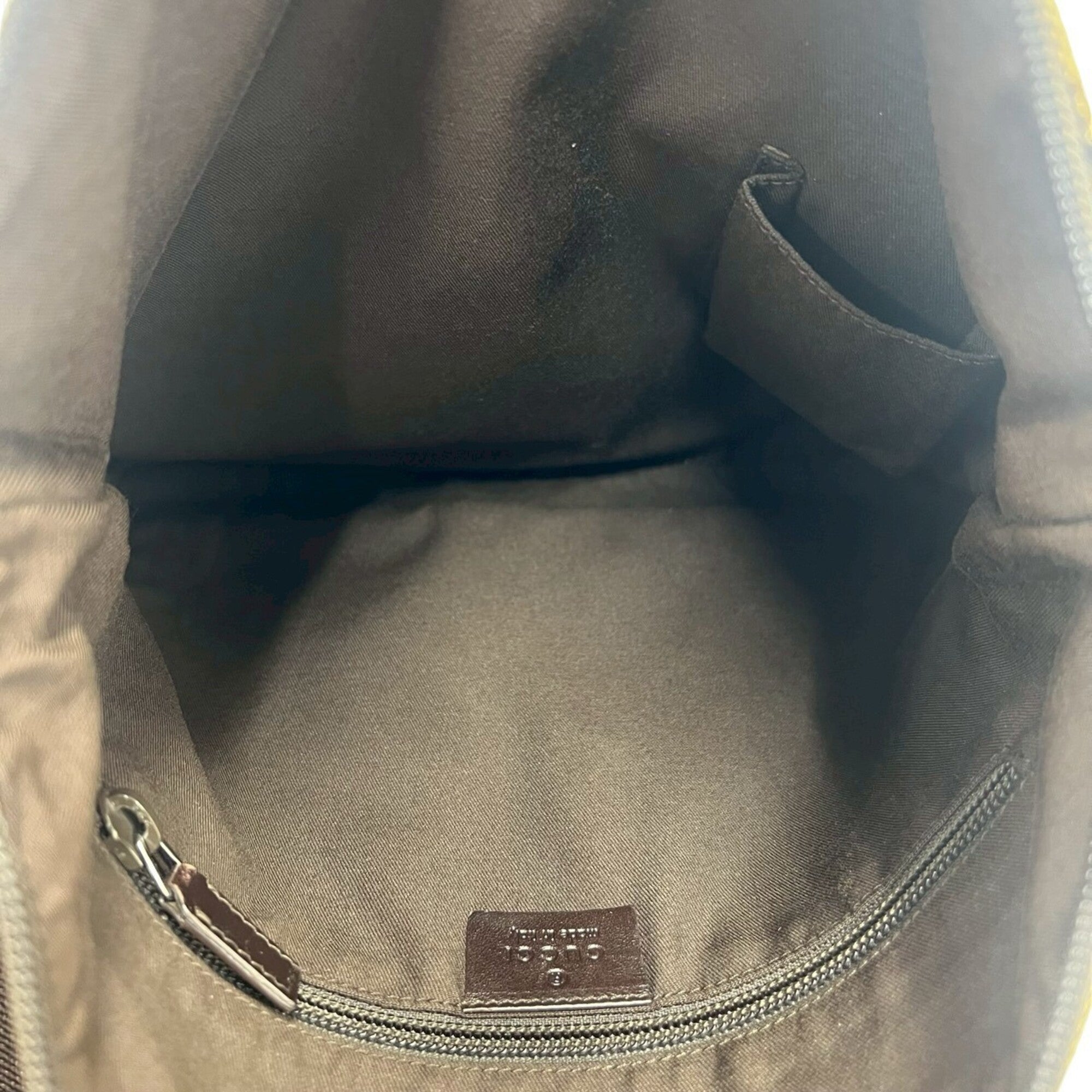 Gucci Beige Brown Canvas Leather Shoulder Bag (Pre-Owned)