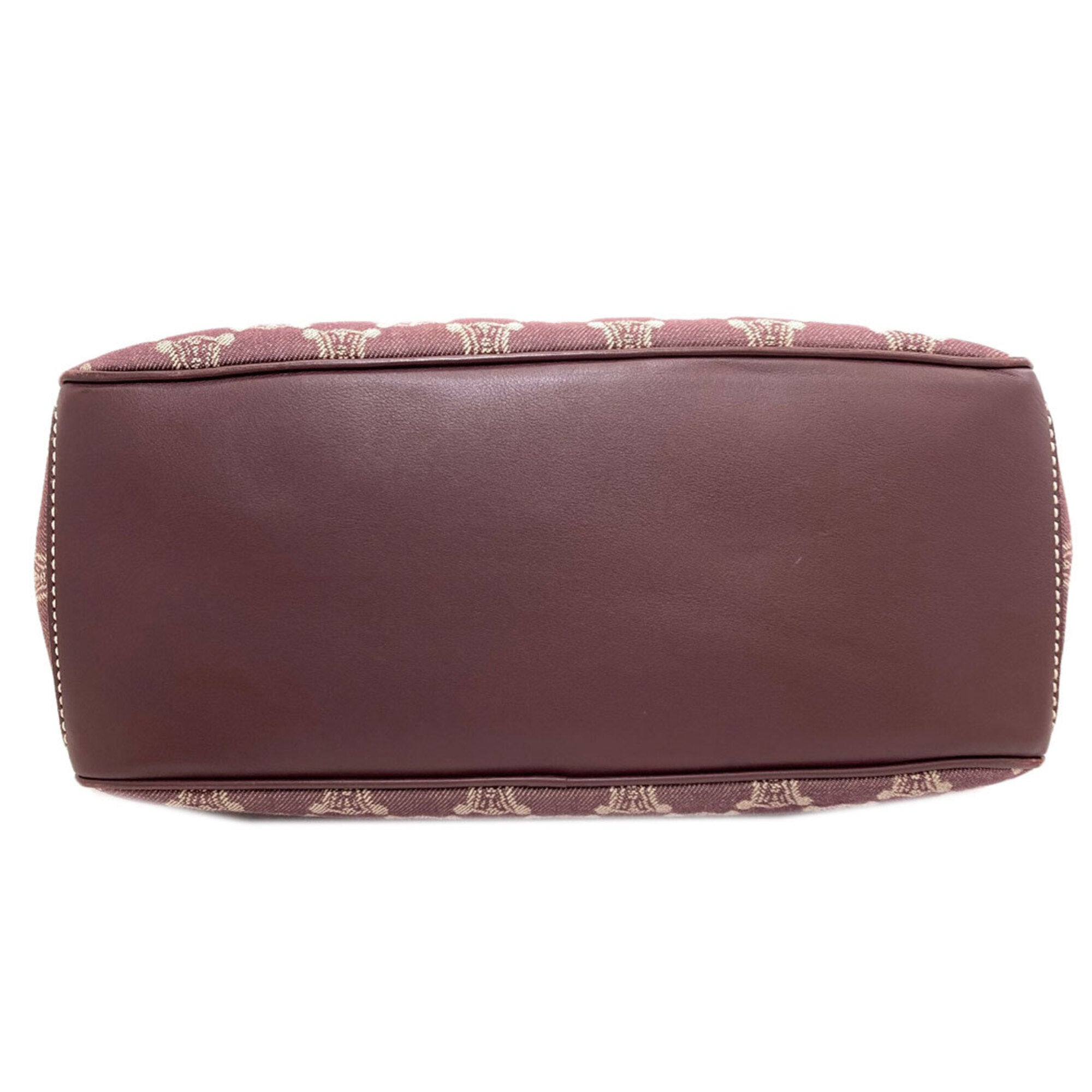 Celine Bordeaux Canvas Handbag (Pre-Owned)