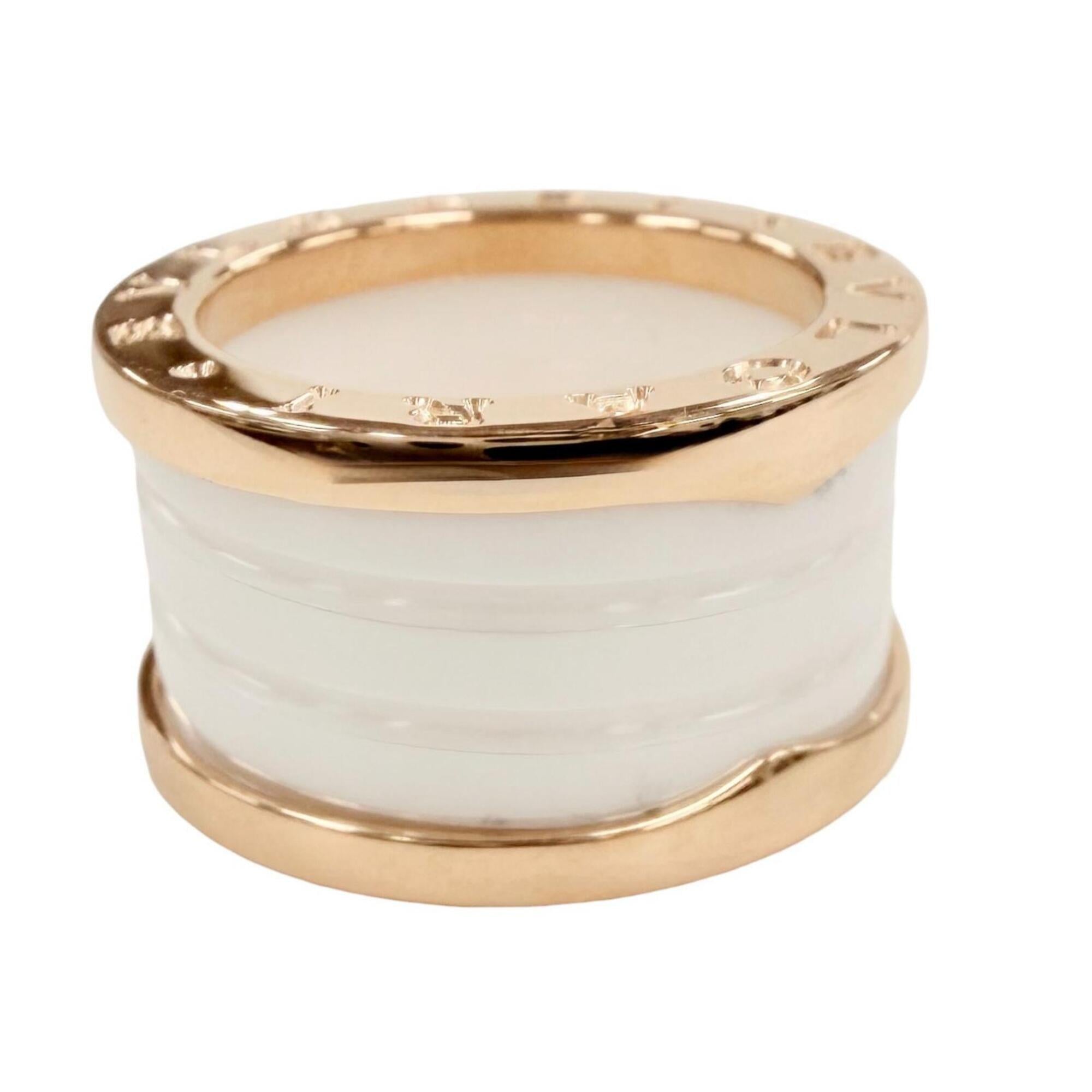 Bvlgari Pink Gold White Pink Gold (18K) Ceramic Band Ring (Pre-Owned)