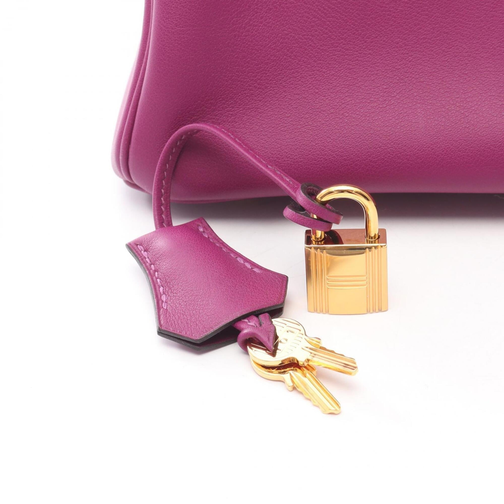 Hermes Anemone Purple Swift Leather Handbag (Pre-Owned)