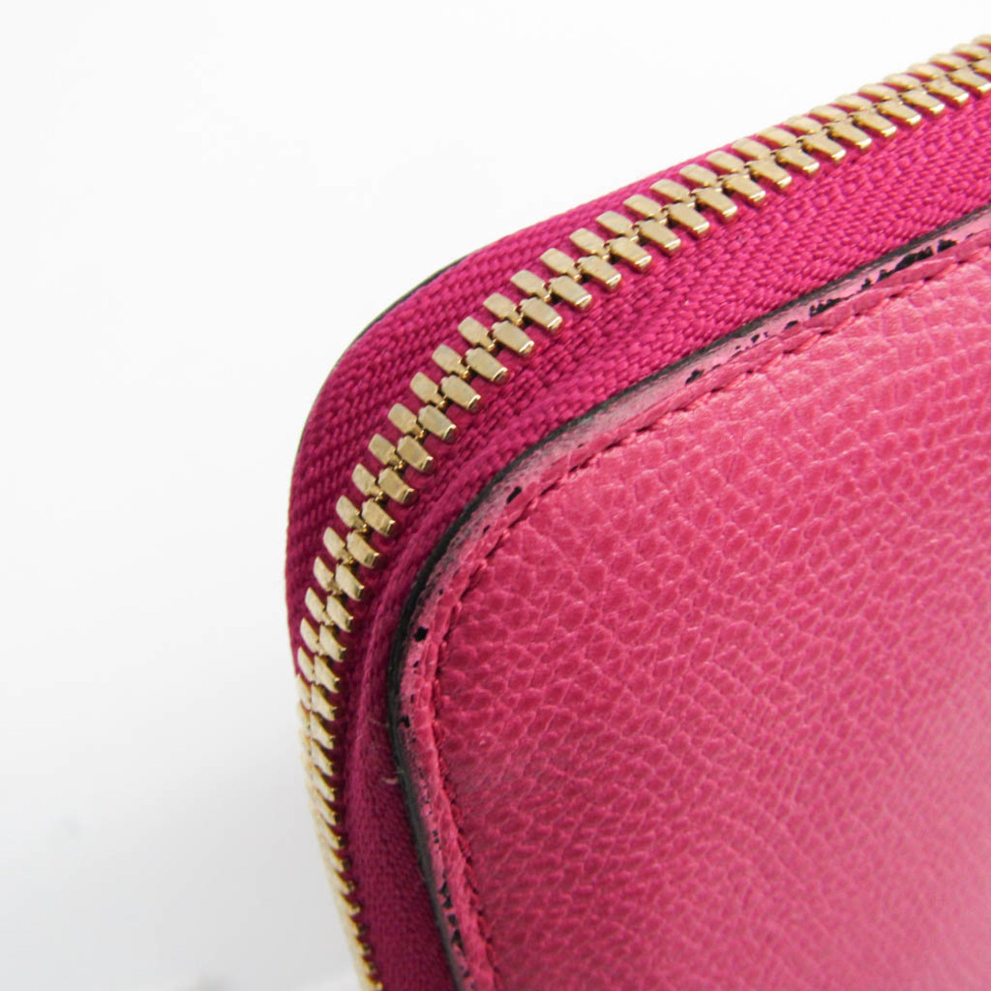 Valextra Pink Leather Long Wallet (Bi-Fold) (Pre-Owned)