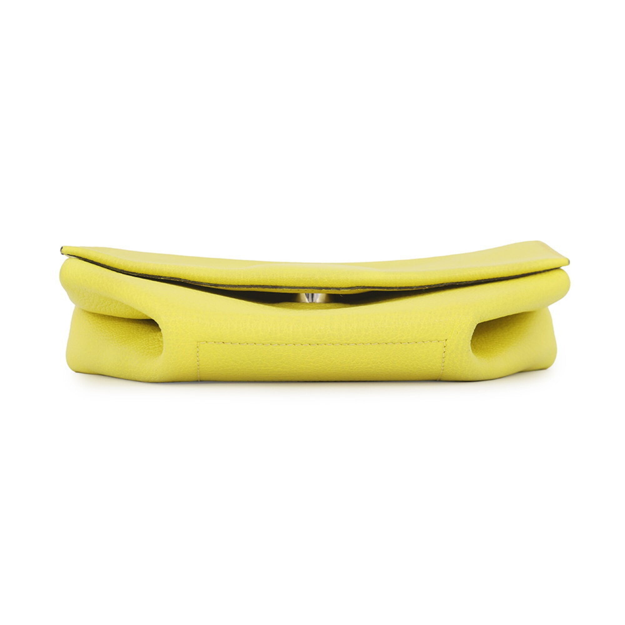 Hermes Lime Chevre Myzore Leather Clutch Bag Handbag (Pre-Owned)