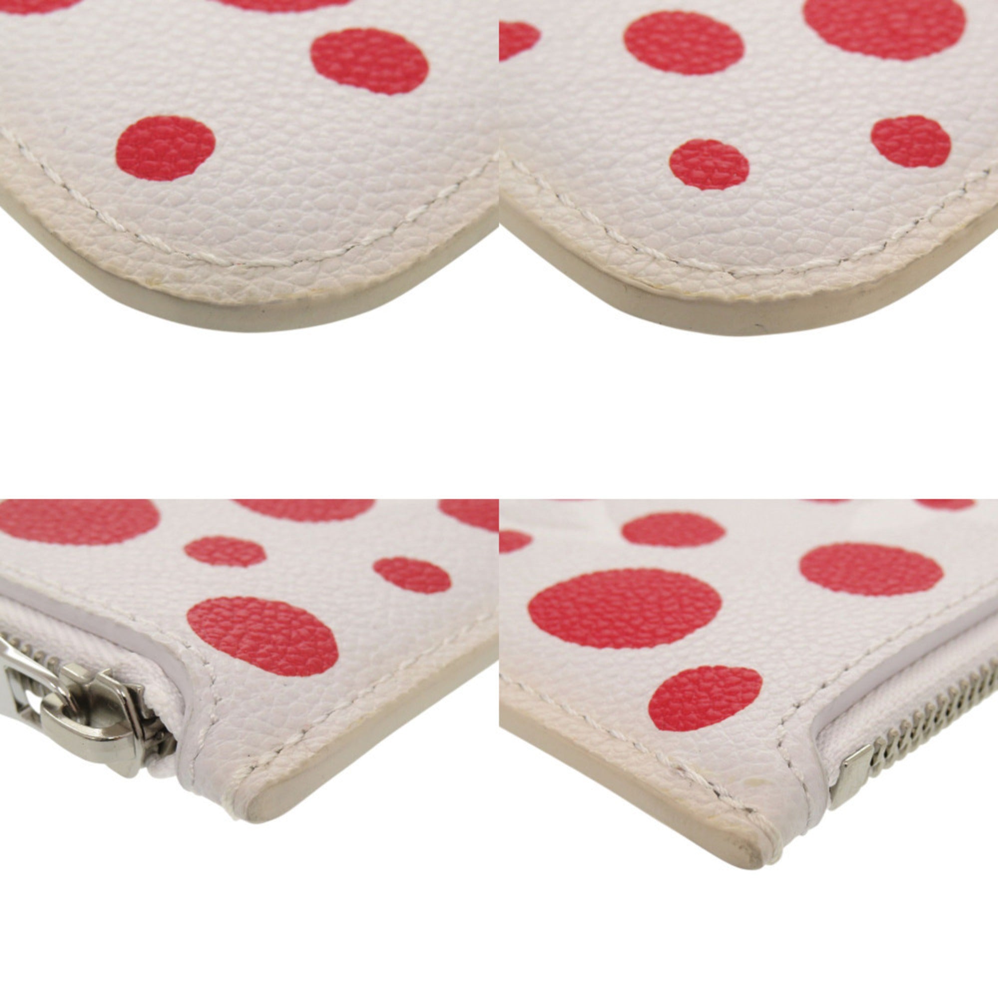 Louis Vuitton Red Color White Leather Pouch (Pre-Owned)