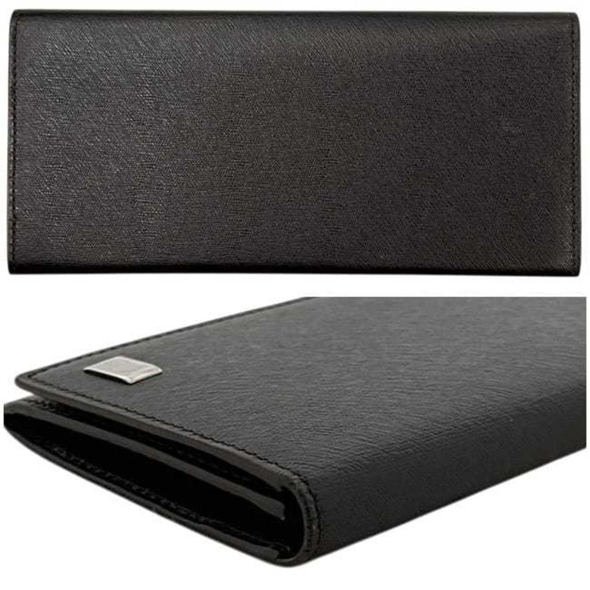 Dunhill Brown Dark Brown Leather Long Wallet (Bi-Fold) (Pre-Owned)
