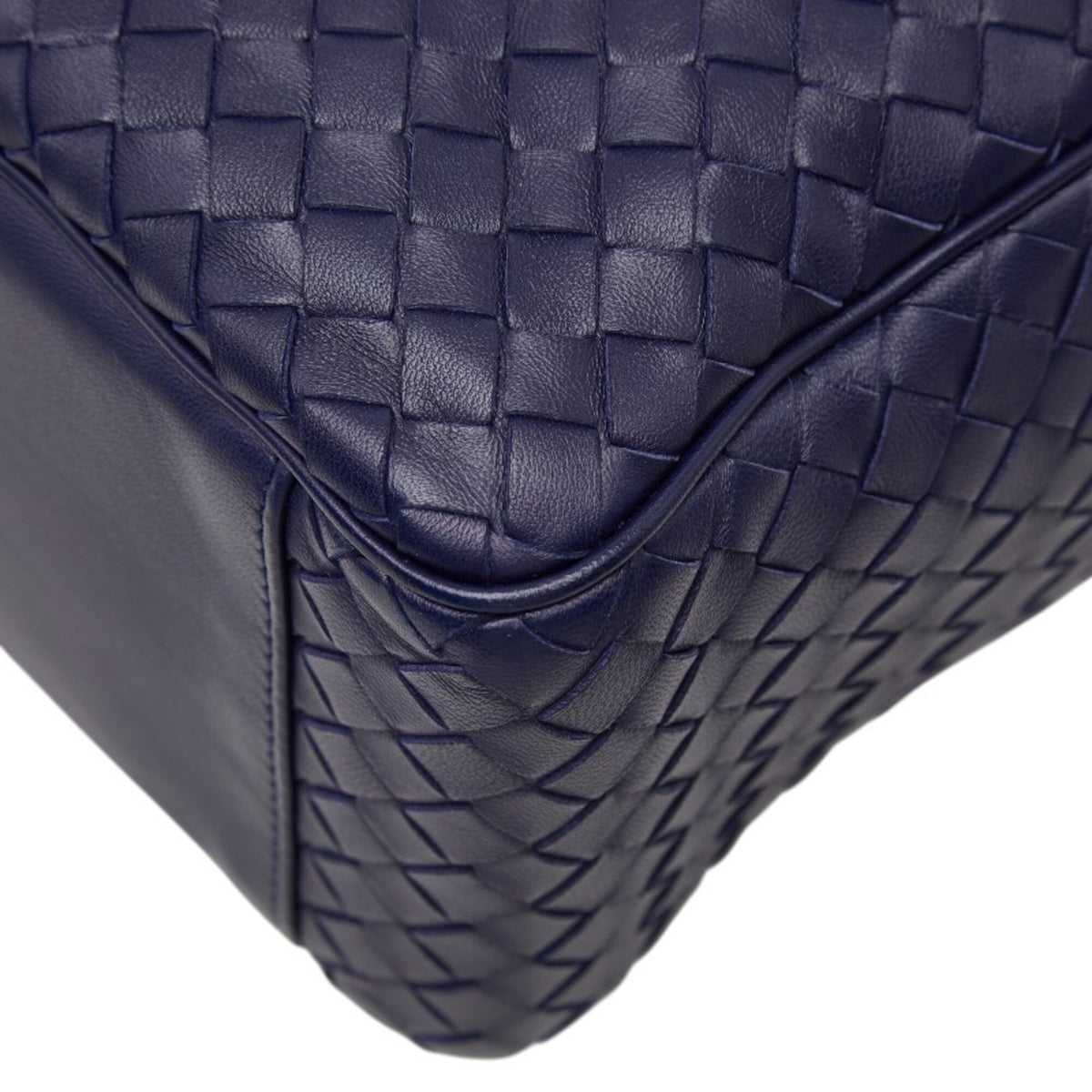 Bottega Veneta Navy Leather Handbag Shoulder Bag (Pre-Owned)