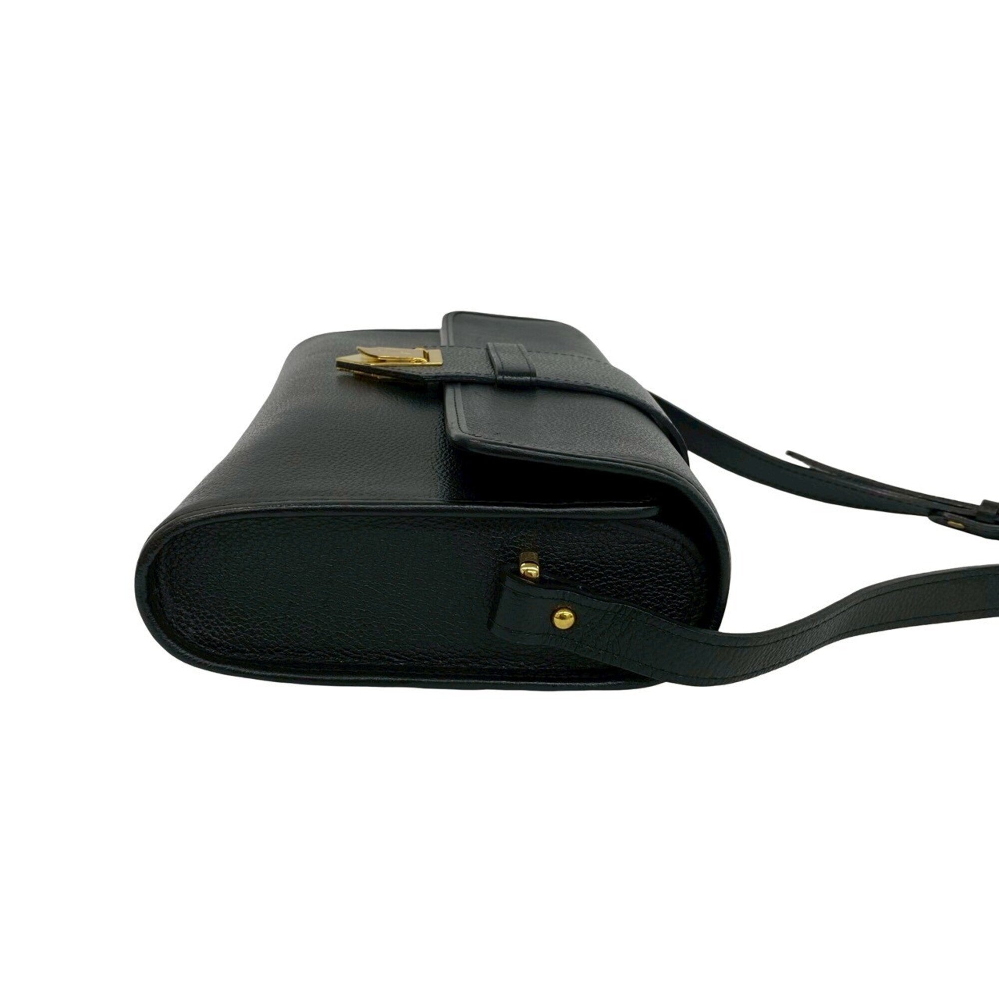 Yves Saint Laurent Black Leather Pochette Shoulder Bag (Pre-Owned)