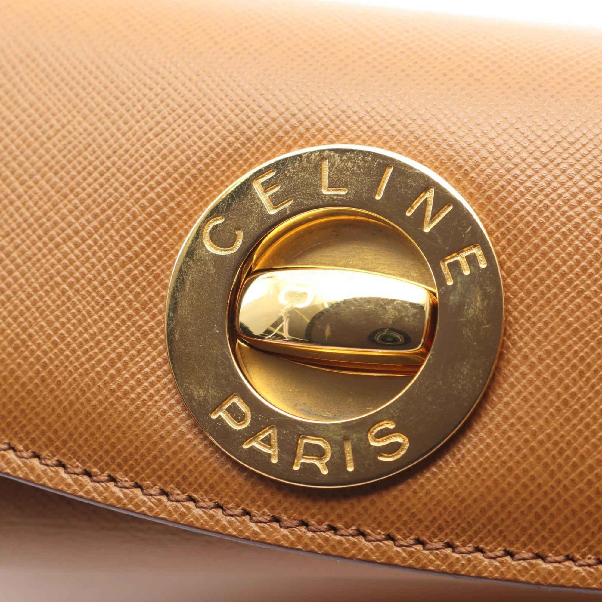 Celine Brown Leather Handbag Shoulder Bag (Pre-Owned)