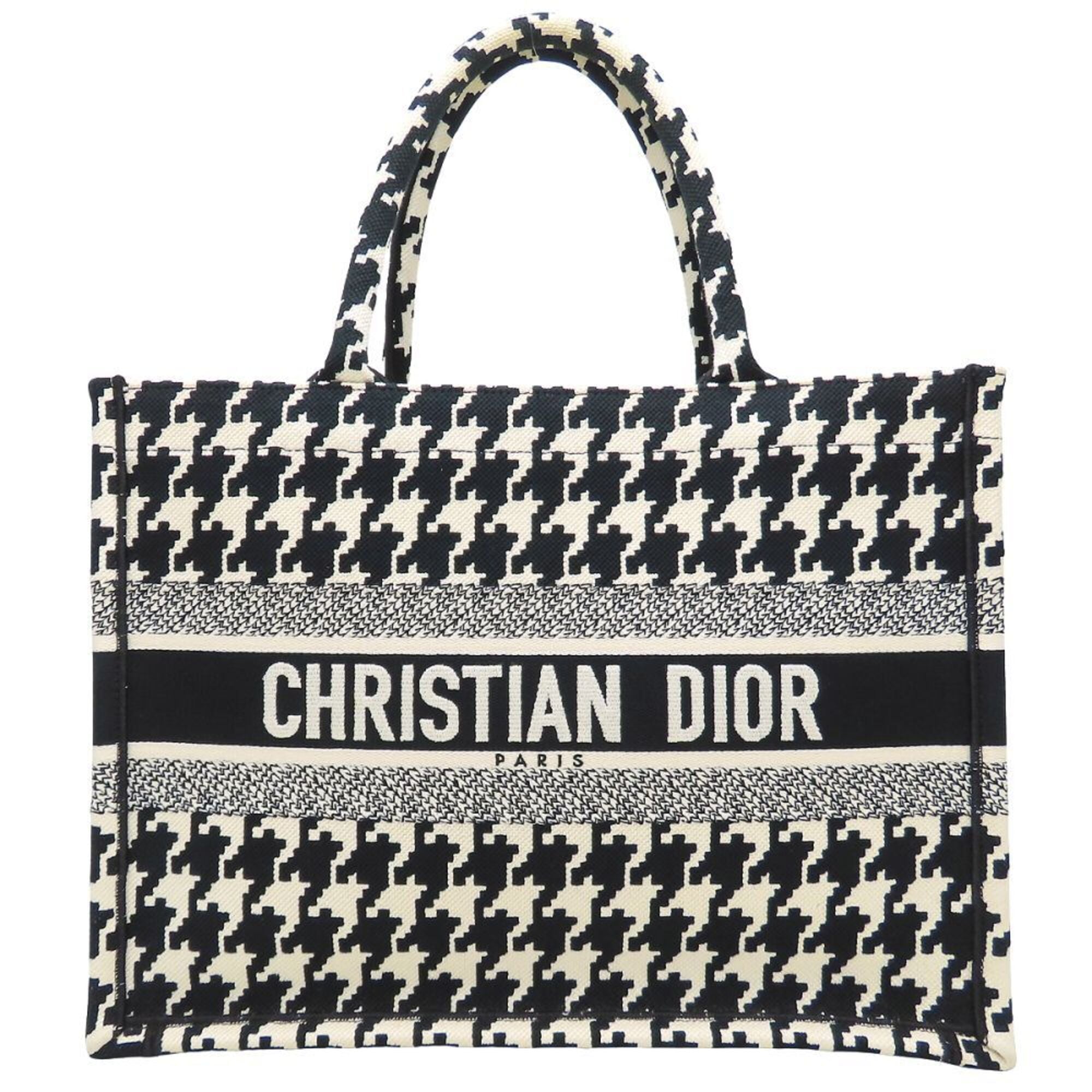 Christian Dior Black White Canvas Tote Bag (Pre-Owned)