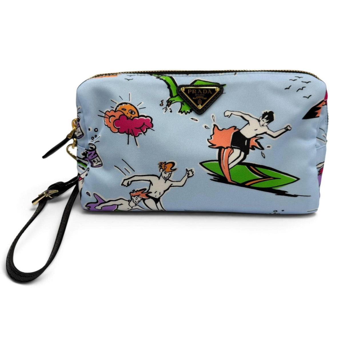 Prada Blue Nylon Pouch (Pre-Owned)