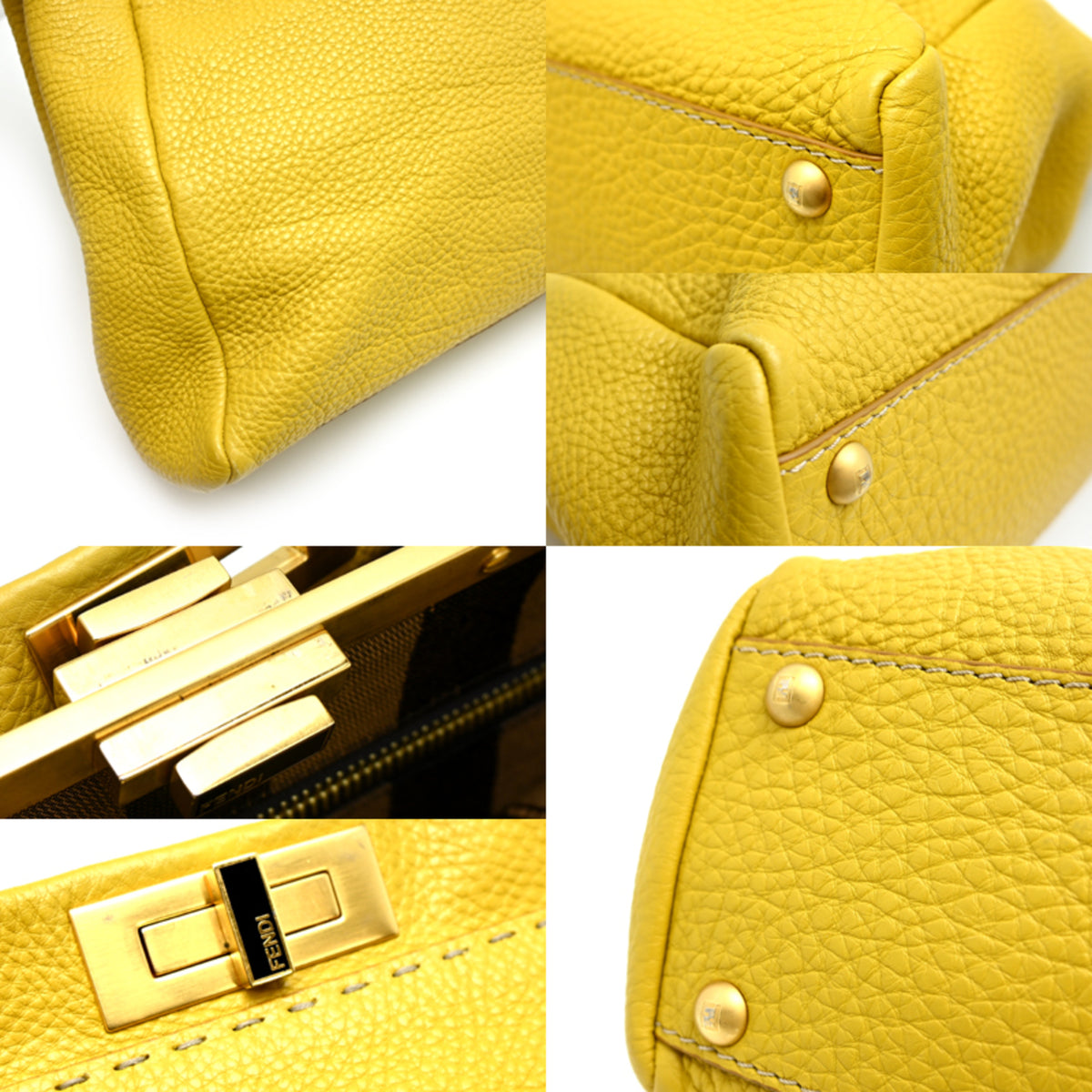 Fendi Yellow Leather Handbag (Pre-Owned)