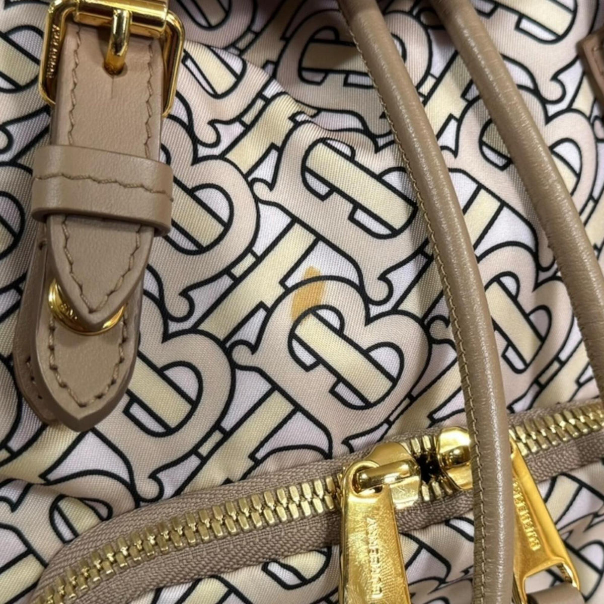 Burberry Beige Pink Nylon Backpack (Pre-Owned)