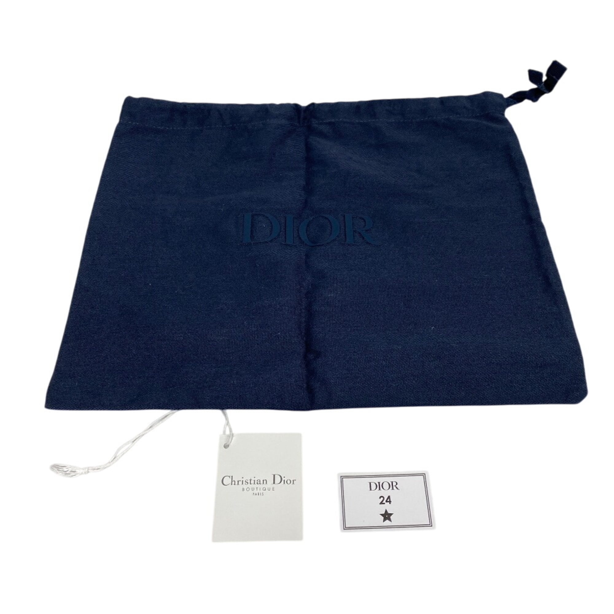 Christian Dior Navy Canvas Leather Shoulder Bag (Pre-Owned)