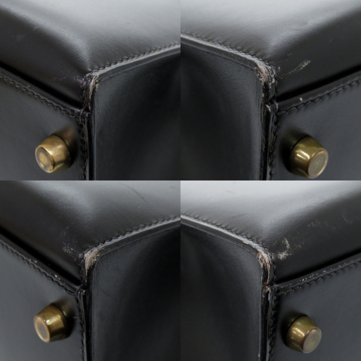 Hermes Black Box Calf Leather Handbag (Pre-Owned)
