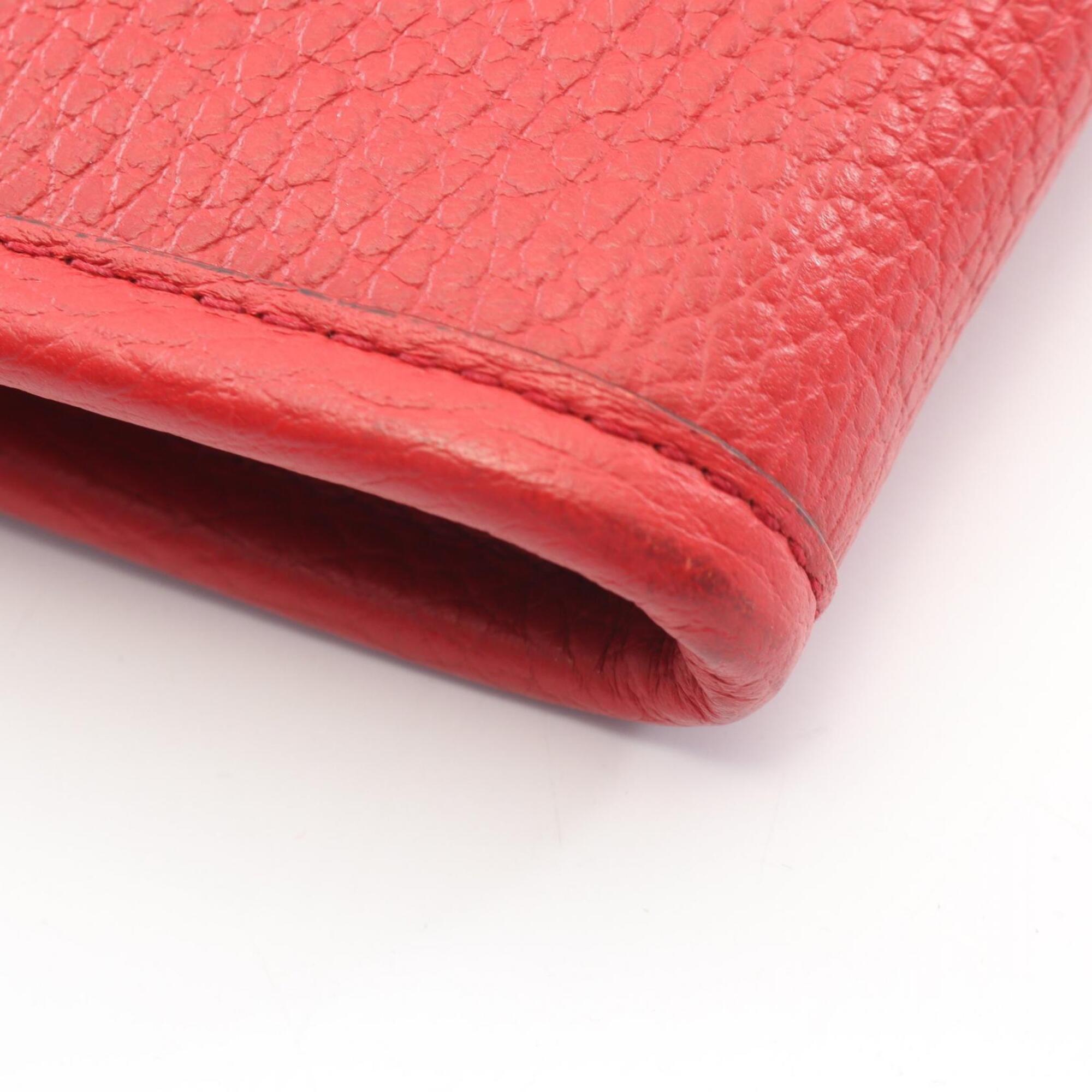 Gucci Beige Red Color Canvas Leather Handbag Tote Bag (Pre-Owned)