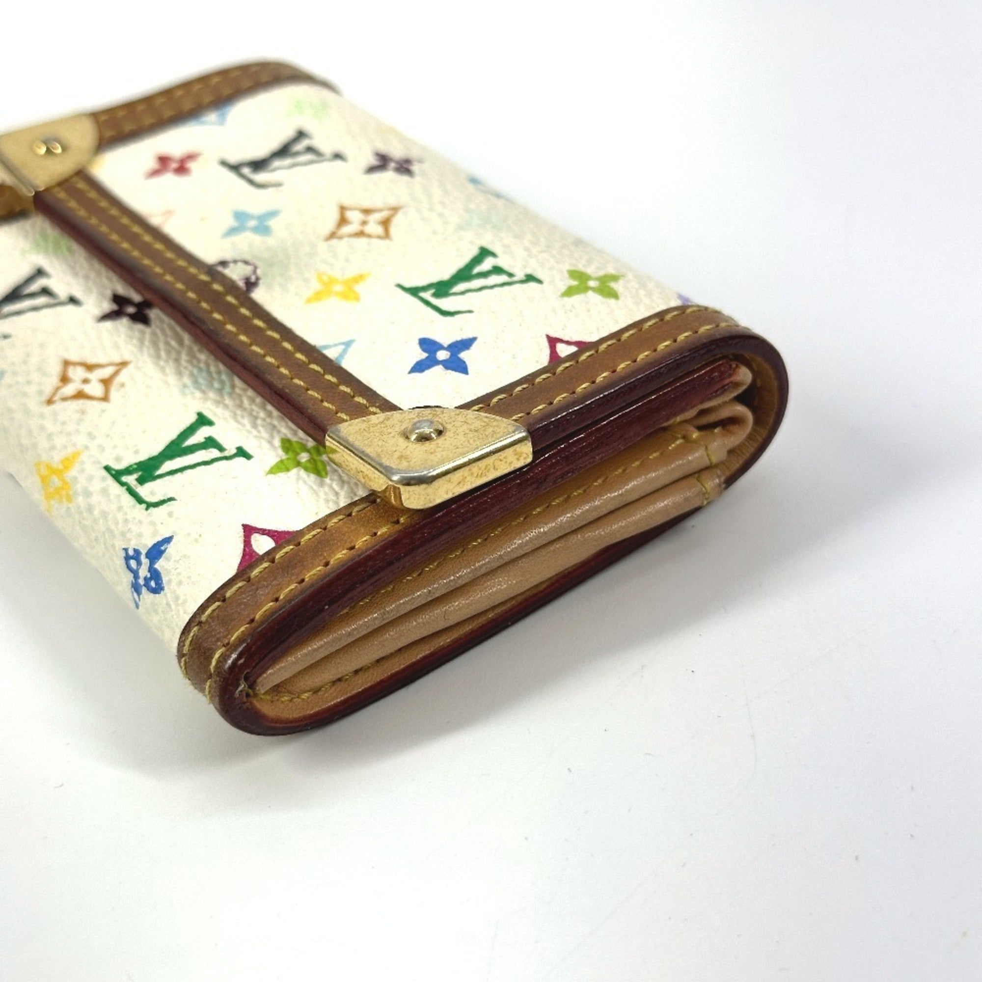Louis Vuitton Blanc Multi-Color White Monogram Multicolore Canvas Coin Purse/Coin Case (Pre-Owned)