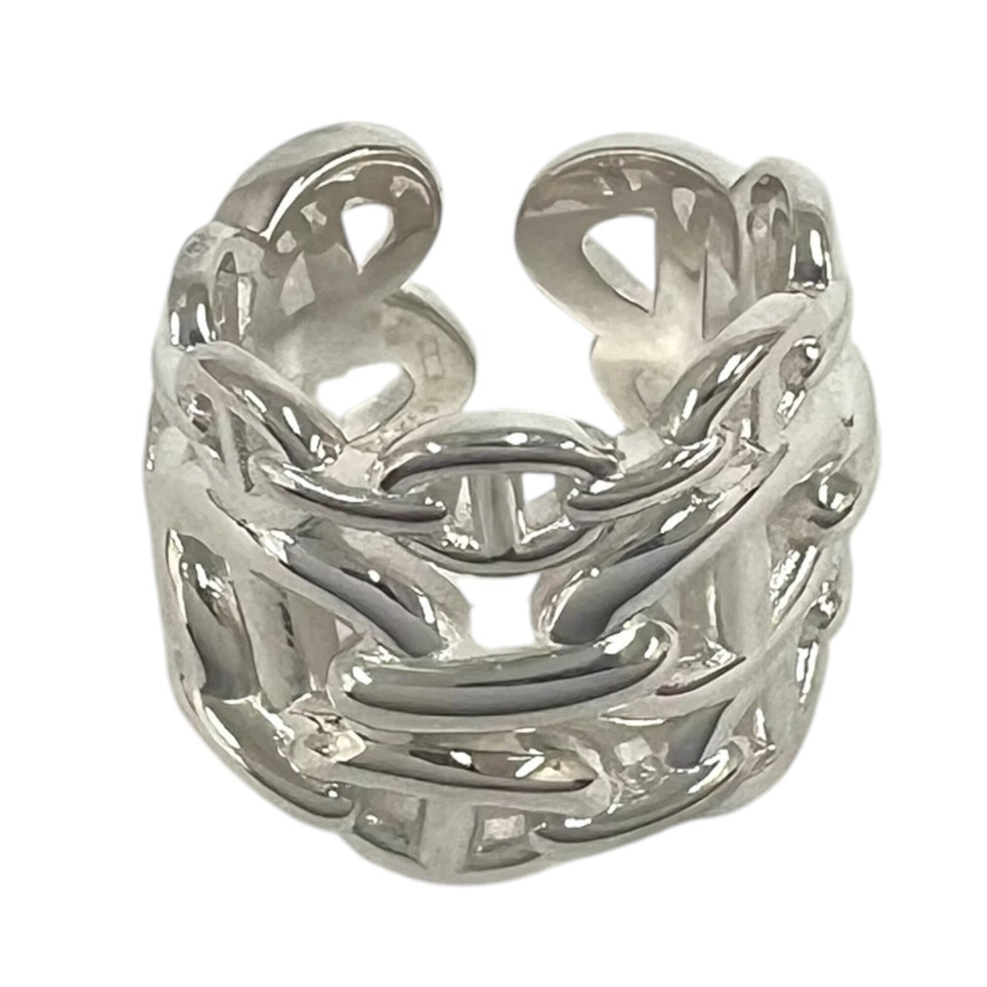 Hermes Silver Silver 925 Band Ring (Pre-Owned)