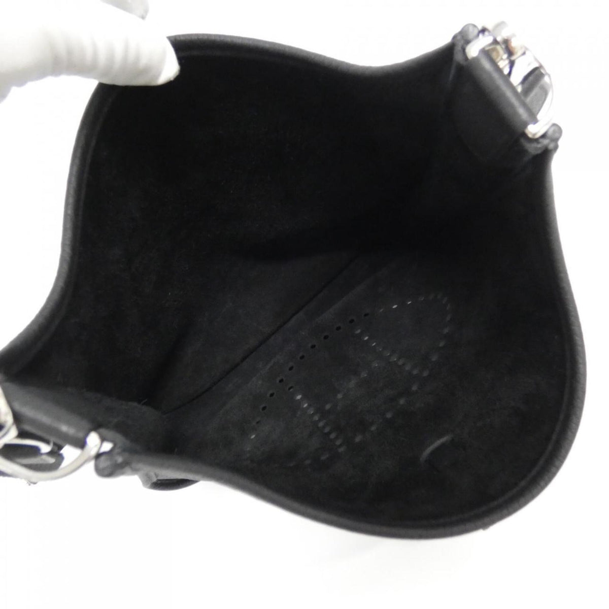 Hermes Black Taurillon Clemence Leather Shoulder Bag (Pre-Owned)